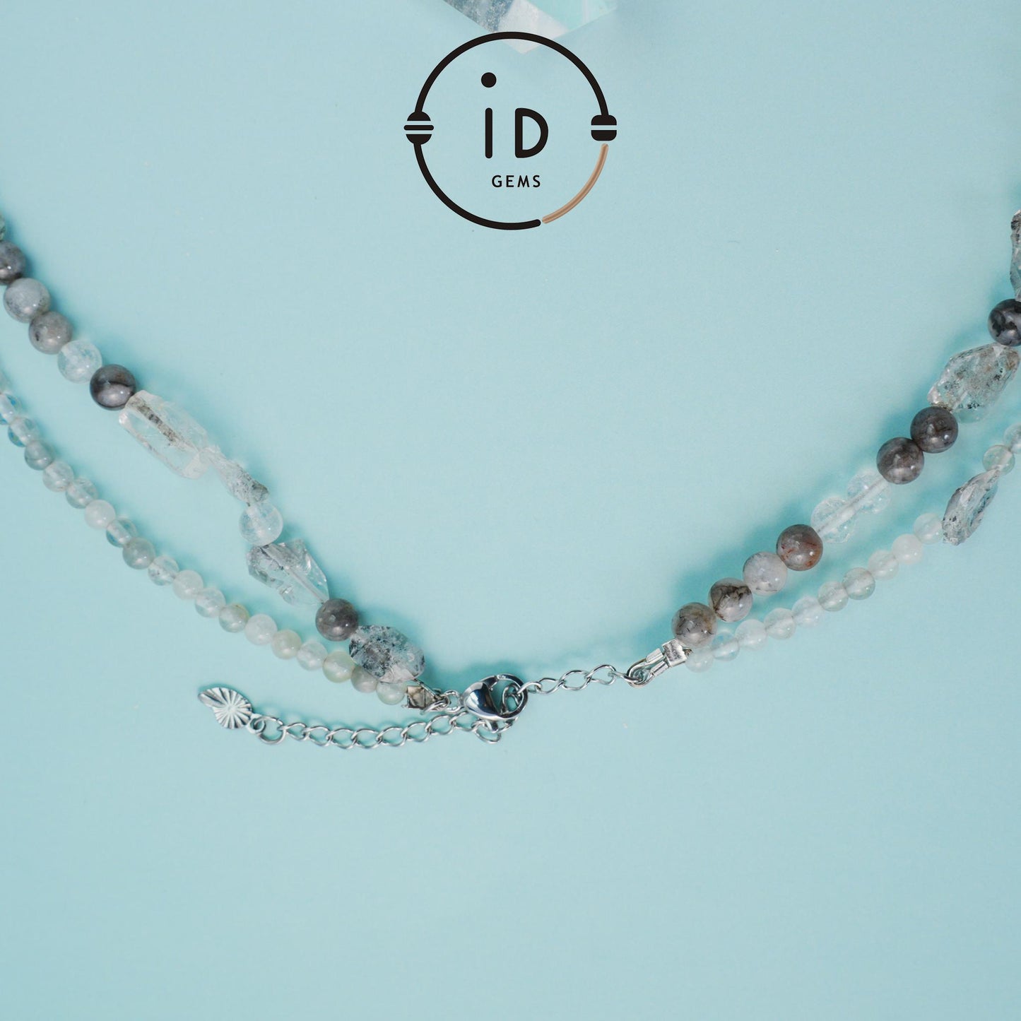 Double Layer Handmade Necklace with Phantom Quartz & Raw Crystal Beads|Fluorite Accents|Unique Spiritual Jewelry|Elegant Gift for Women
