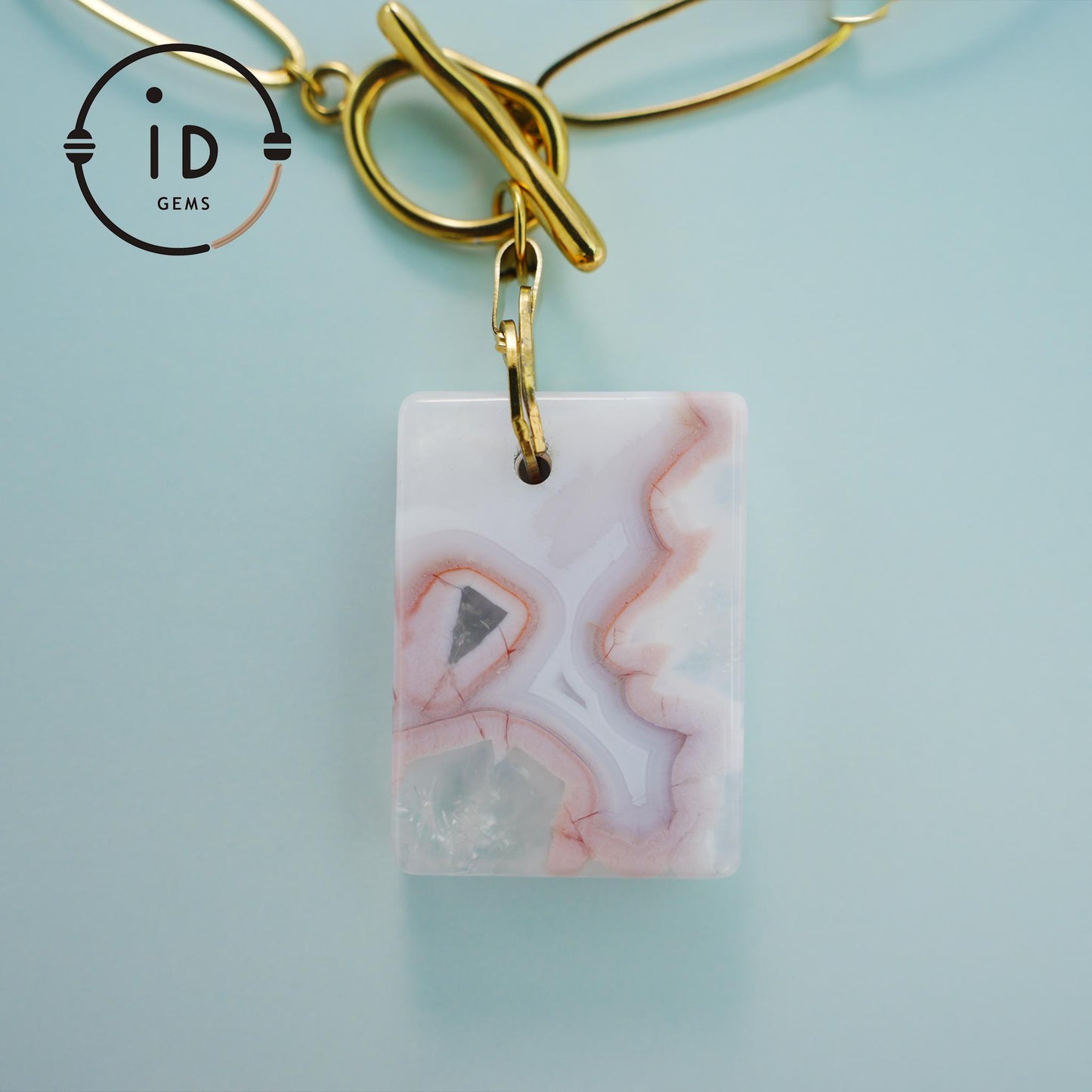 Raw Agate Pendant Necklace|Irregular Natural Stone|Vintage Chain Style|Handmade Spiritual Healing Jewelry|Energy & Protection Gift