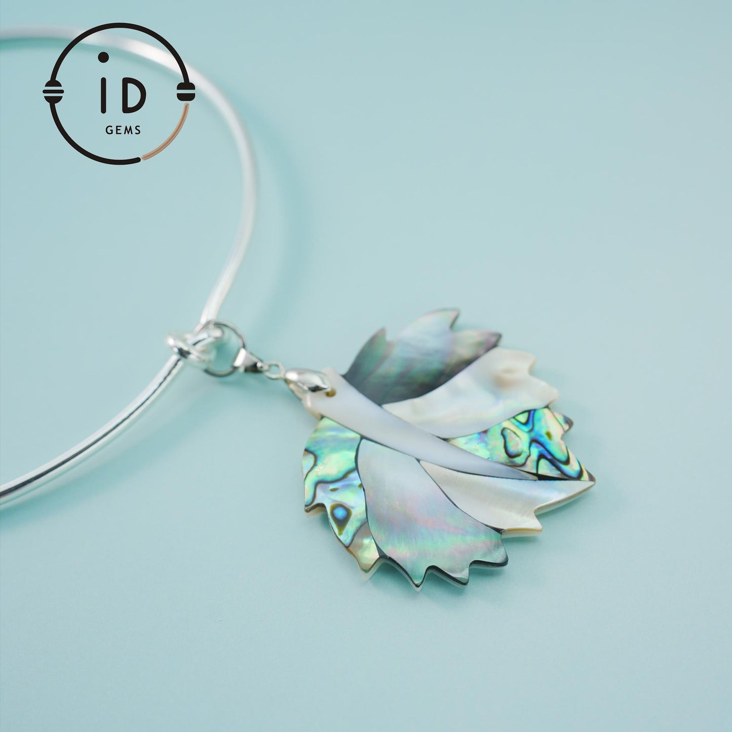 Halskette mit Abalone-Blatt-Anhänger|Natürlicher Muschelschmuck|Boho-Sommerstil|Handgefertigte Halskette im Ozean-Stil