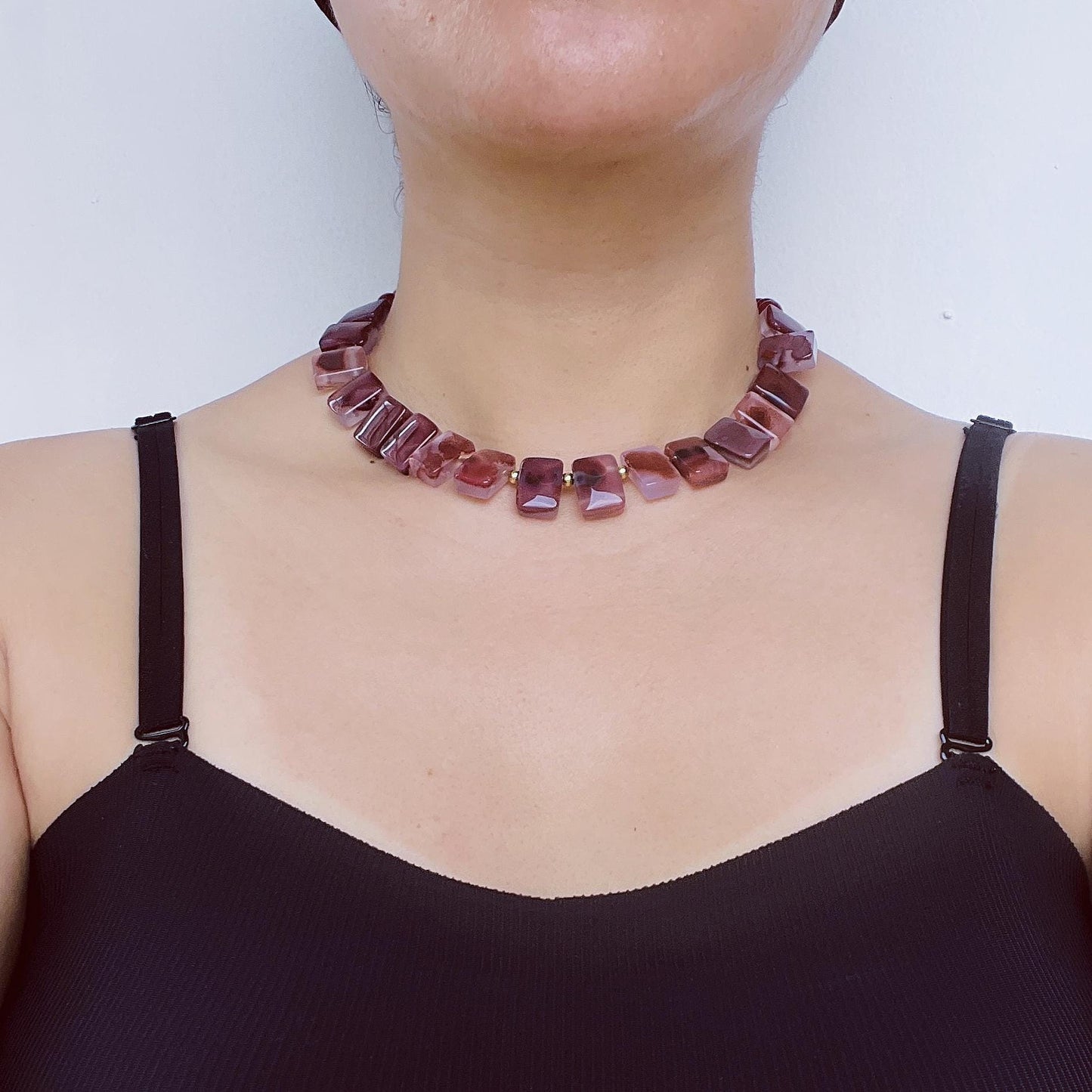 Vibrant Vintage-Style Red Agate Beaded Necklace|Handmade Gemstone Jewelry|Bold Statement Piece