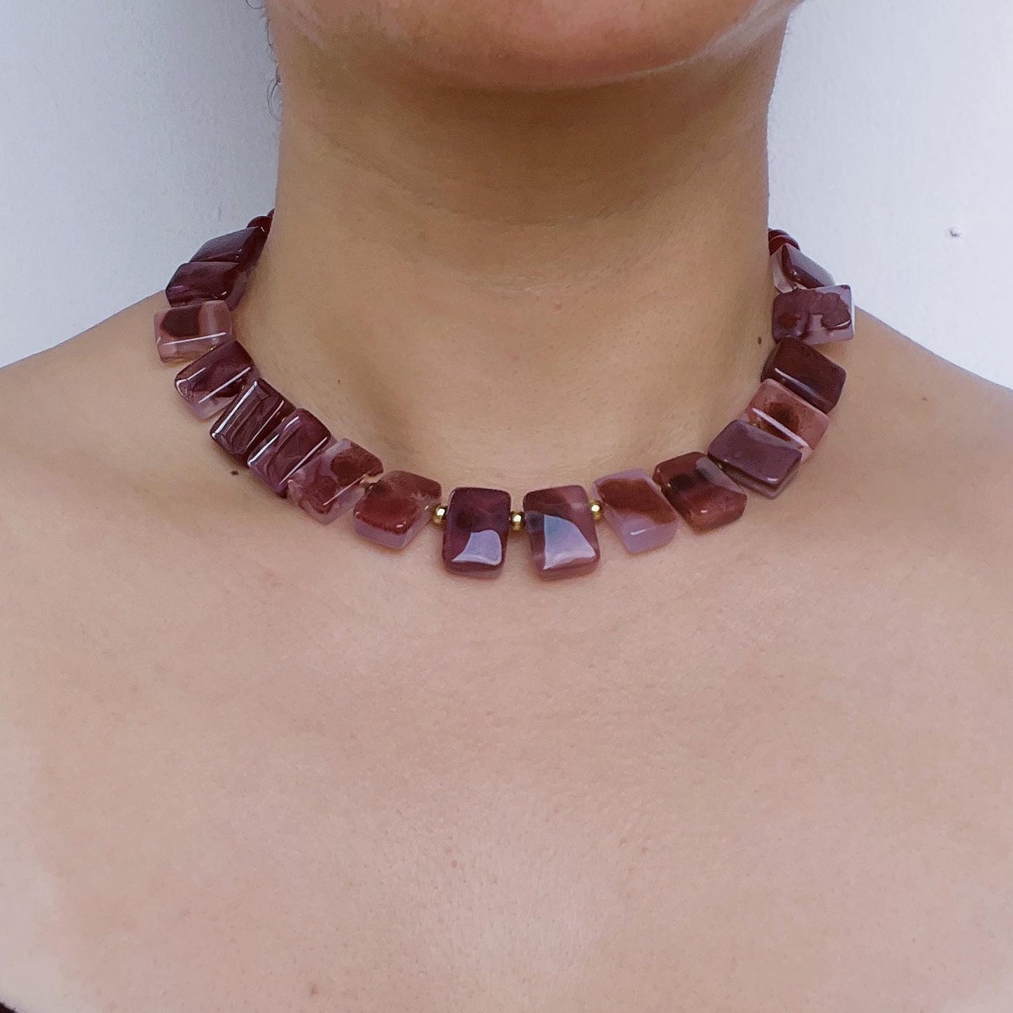 Vibrant Vintage-Style Red Agate Beaded Necklace|Handmade Gemstone Jewelry|Bold Statement Piece