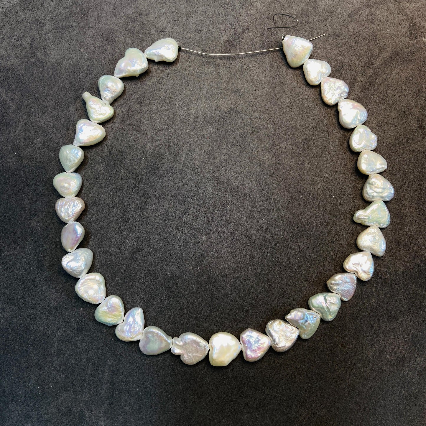 Natural Freshwater Heart Pearls|31 pcs · 38.2 cm|Weight Options 29.8 g / 34.7 g|DIY Bracelet & Necklace Jewelry Making Beads|Romantic Pearl Accessories