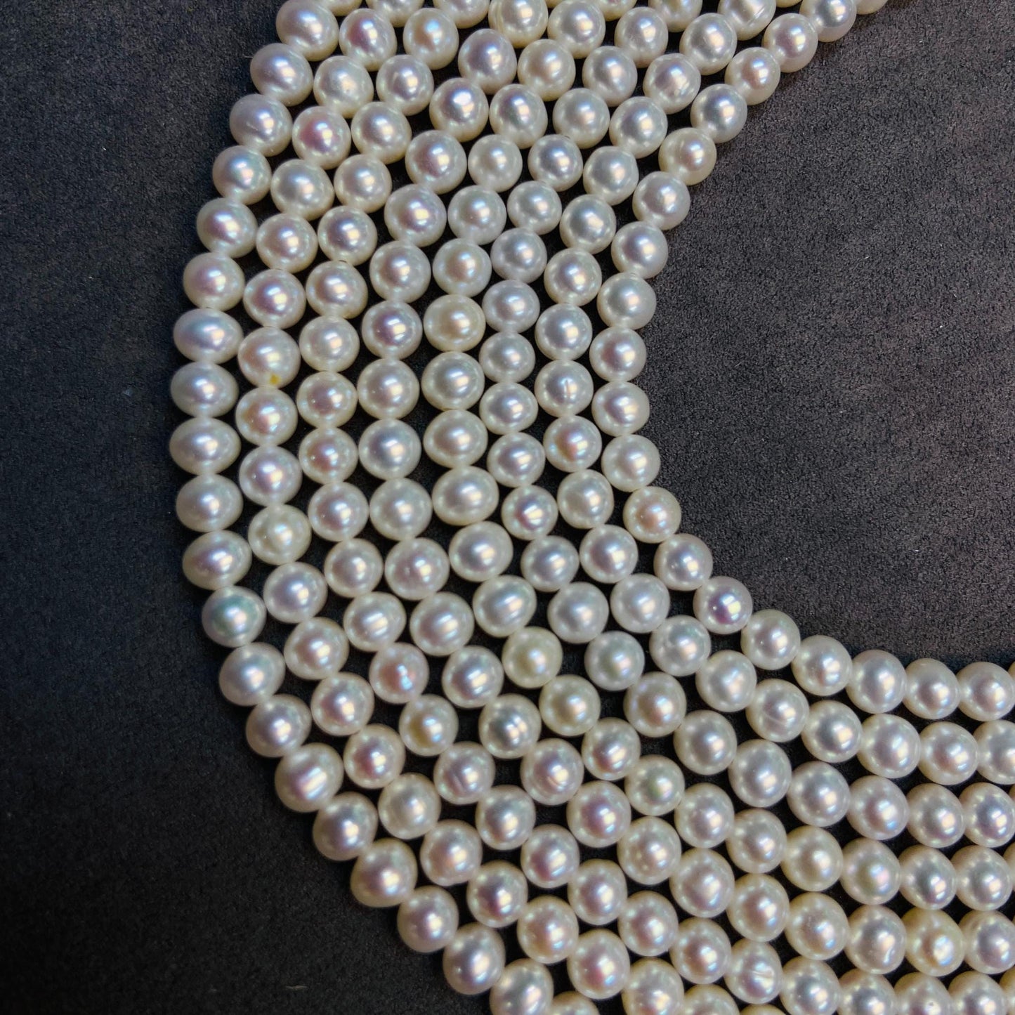 Natural Small Round Freshwater Loose Pearls|4.5 mm · 40 cm · 11 g|Smooth & Classic DIY Bracelet & Necklace Beading Material|Simple & Elegant
