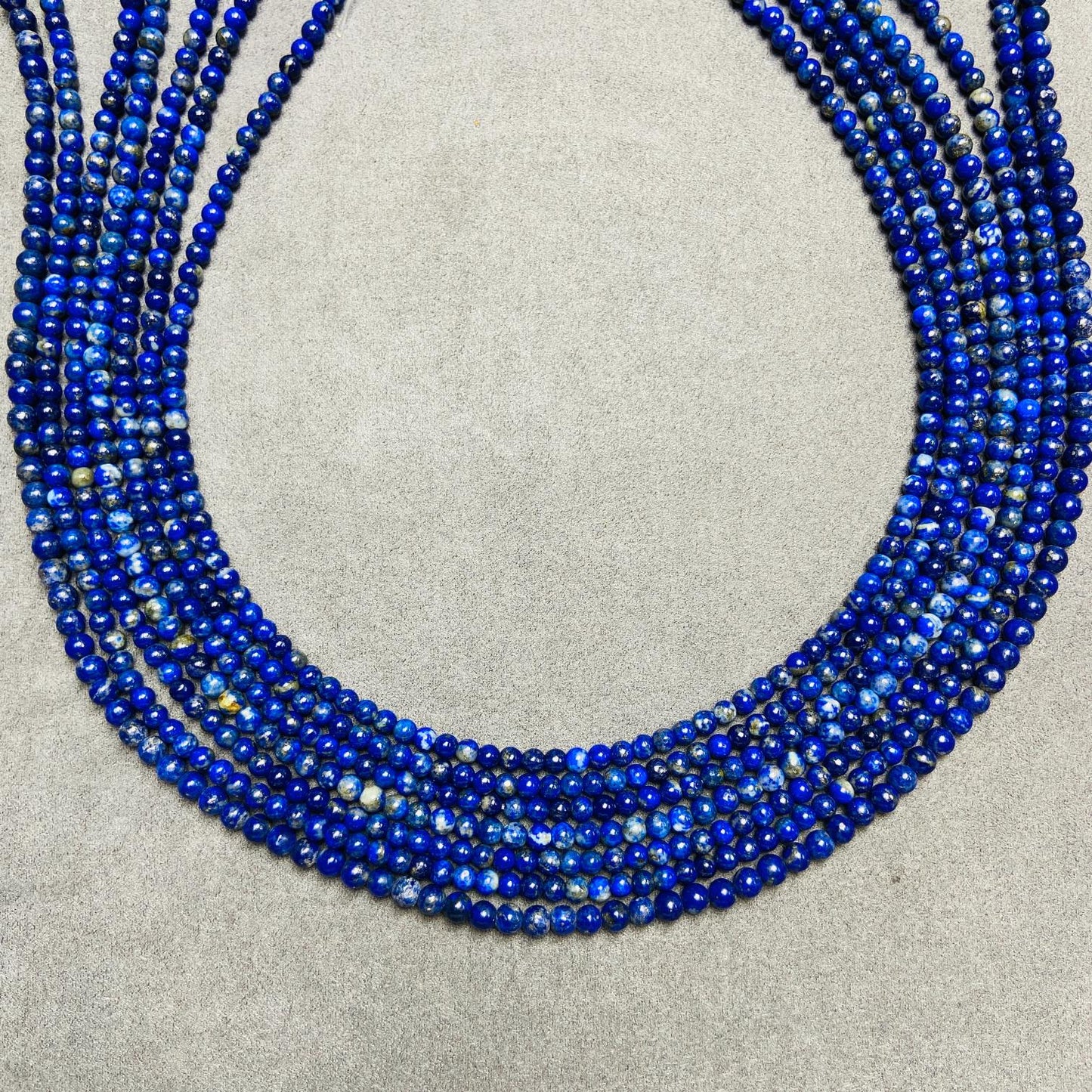Natural Lapis Lazuli Loose Beads | 2×2 mm (40 cm·3 g) & 4×4 mm (39.5 cm·9 g) | Deep Blue with Gold Flecks | DIY Bracelet & Necklace Supplies