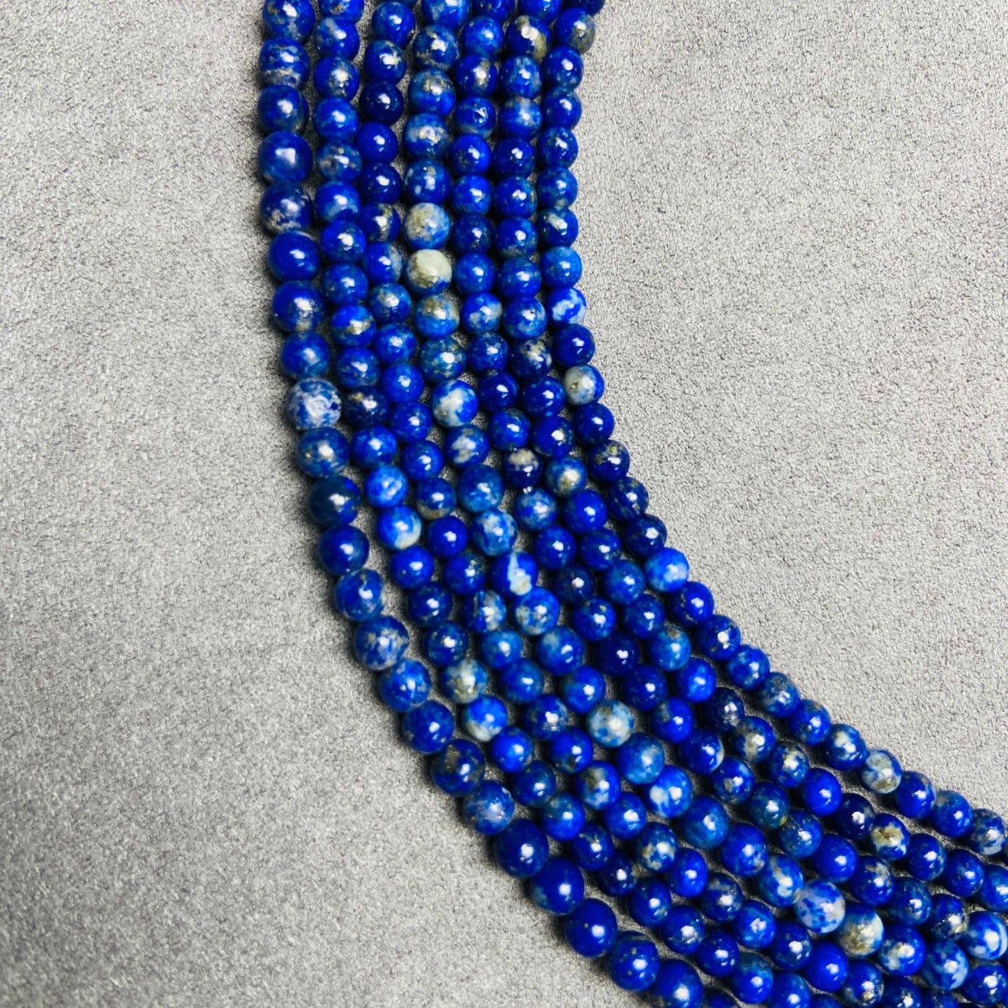 Natural Lapis Lazuli Loose Beads | 2×2 mm (40 cm·3 g) & 4×4 mm (39.5 cm·9 g) | Deep Blue with Gold Flecks | DIY Bracelet & Necklace Supplies