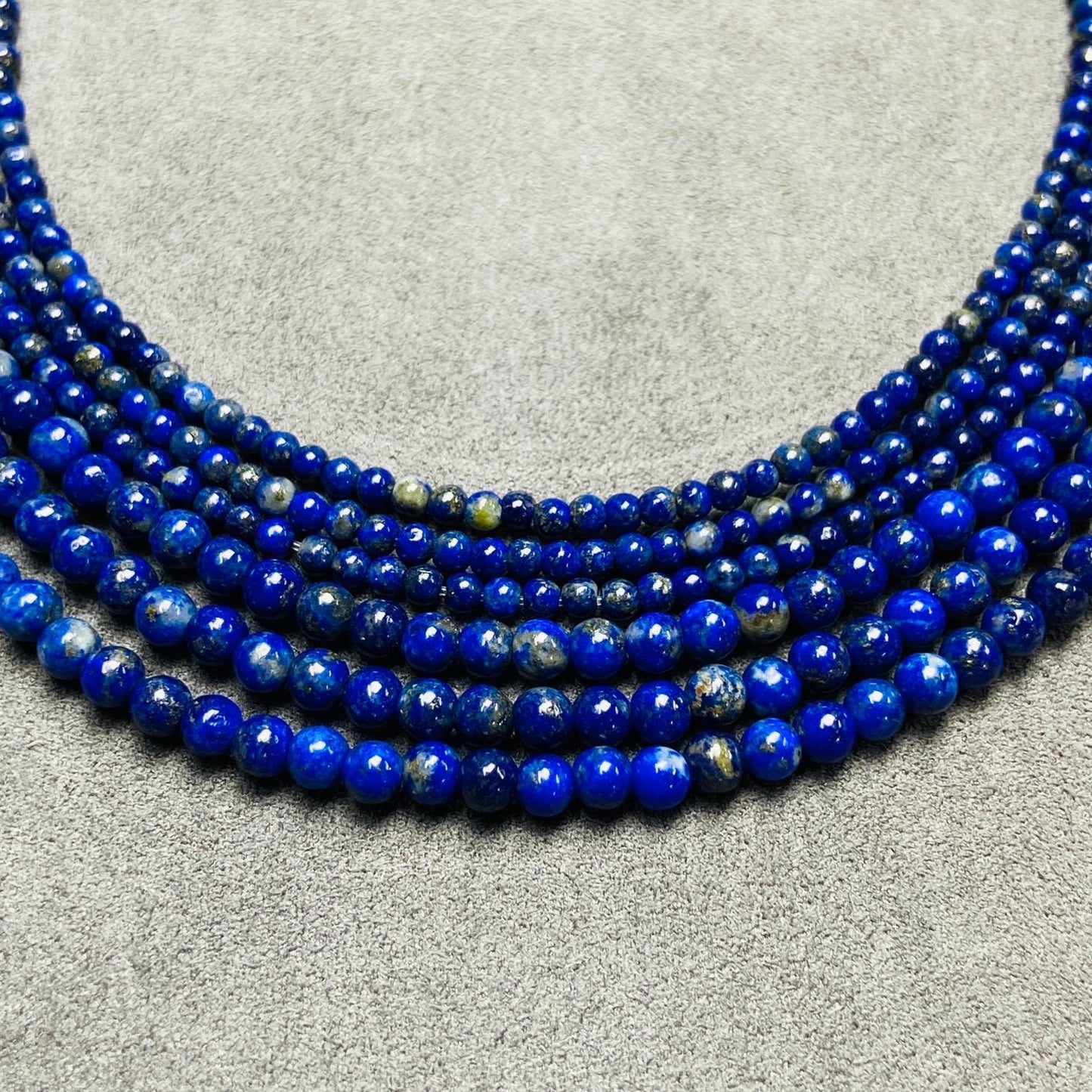 Natural Lapis Lazuli Loose Beads | 2×2 mm (40 cm·3 g) & 4×4 mm (39.5 cm·9 g) | Deep Blue with Gold Flecks | DIY Bracelet & Necklace Supplies