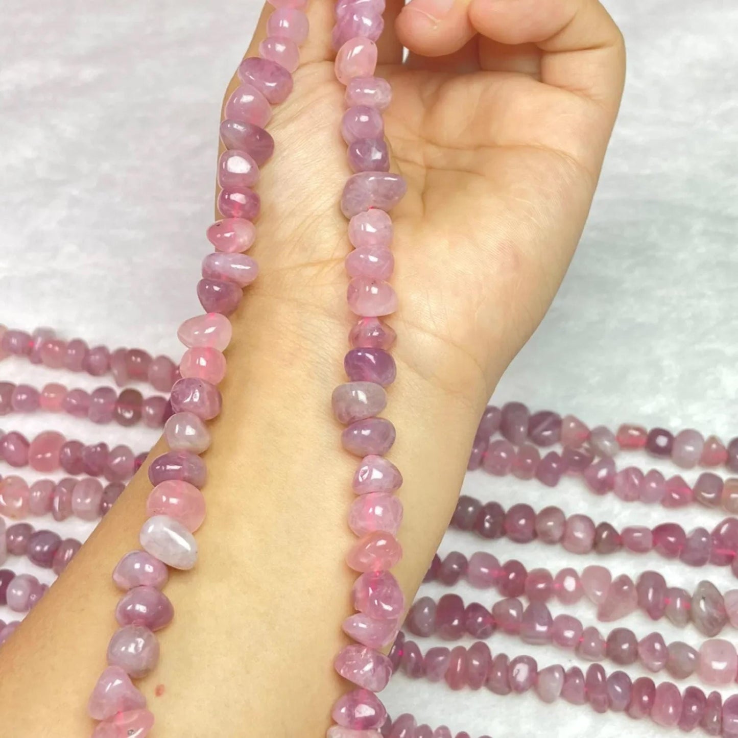 Natural Rose Quartz Chip Beads 9–10mm · 38cm Strand Pre-Drilled | DIY Jewelry Making · Healing Crystal Energy · Home Décor & Gift Idea