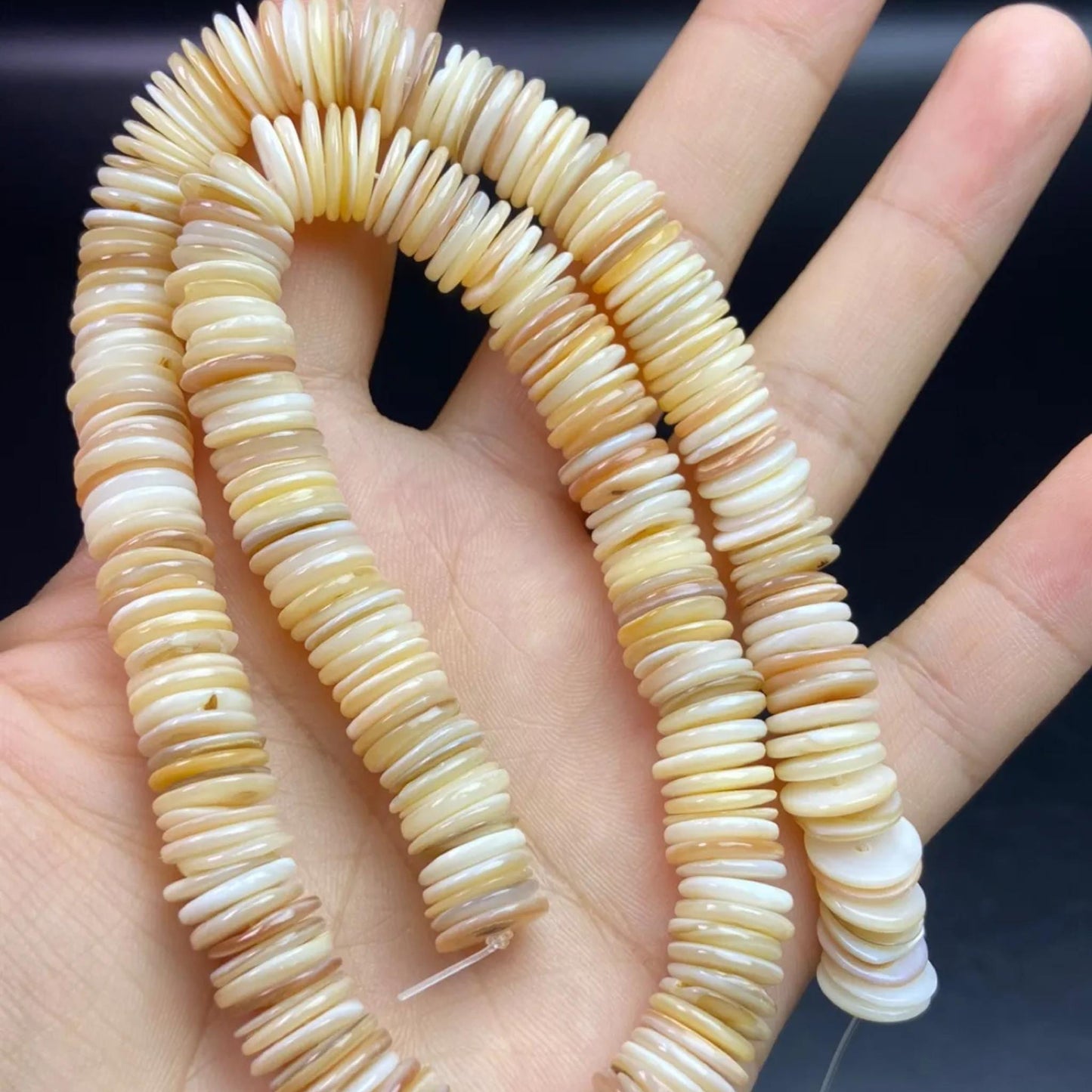 Natural Ultra-Thin Shell Spacer Beads 10×1 mm · 38 cm Strand Pre-Drilled | DIY Jewelry Making, Minimalist Home Décor, Energy Healing & Gift Idea