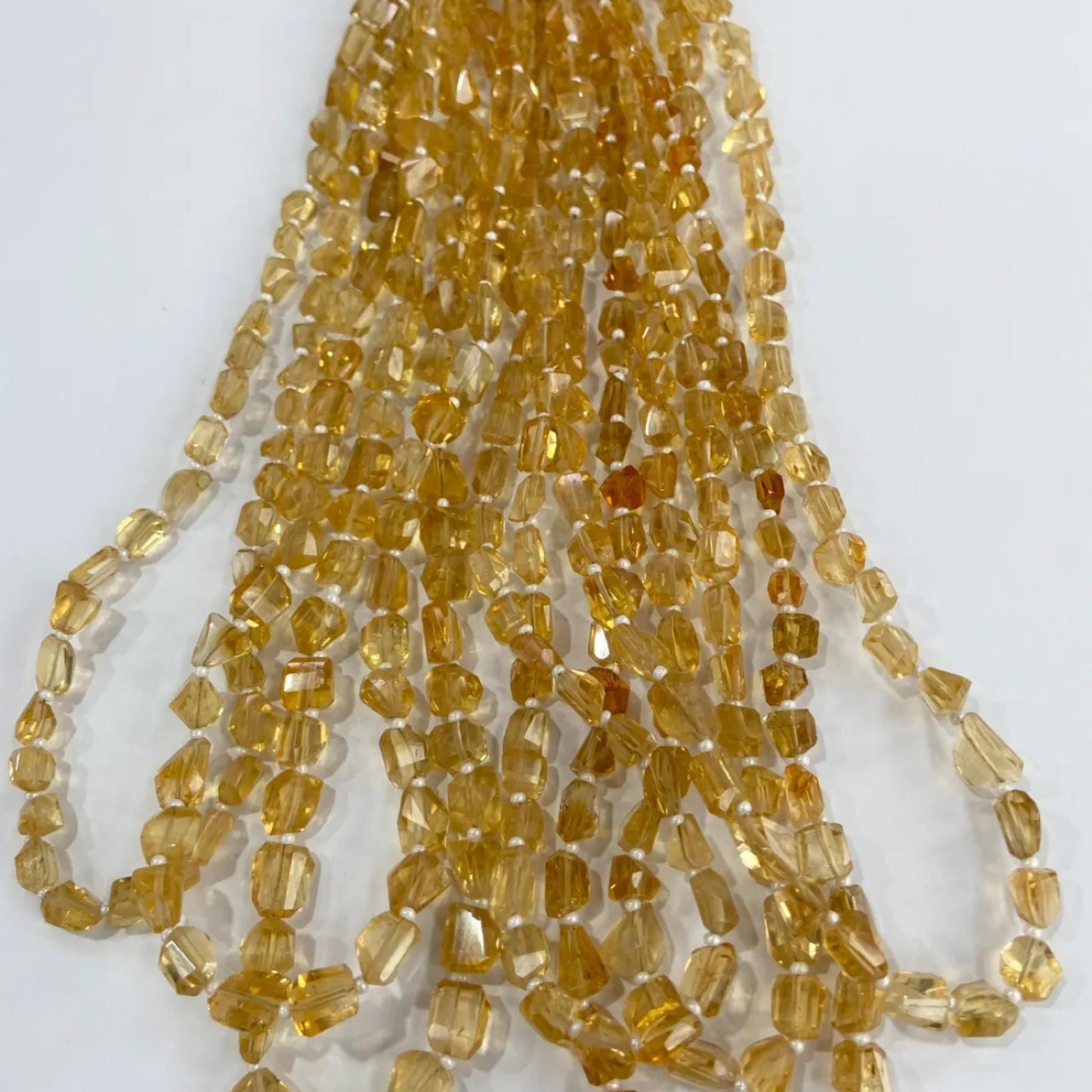 Golden Citrine Faceted Irregular Beads 6×6 mm · 38 cm Strand Pre-Drilled | Natural Warm Glow & Energy Boost | DIY Jewelry Making