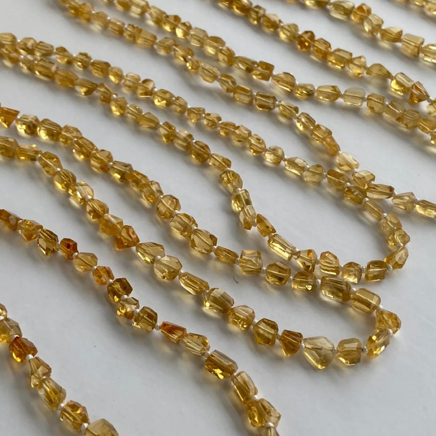 Golden Citrine Faceted Irregular Beads 6×6 mm · 38 cm Strand Pre-Drilled | Natural Warm Glow & Energy Boost | DIY Jewelry Making