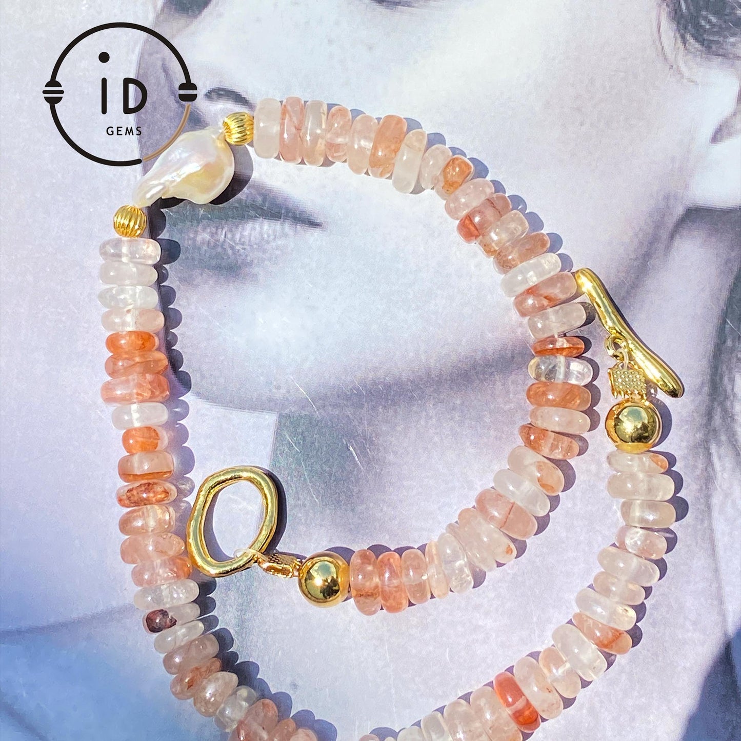 Irregular Strawberry Quartz & Baroque Pearl Necklace|Healing Gemstone Jewelry|Handmade Gift for Her|Romantic Boho Style