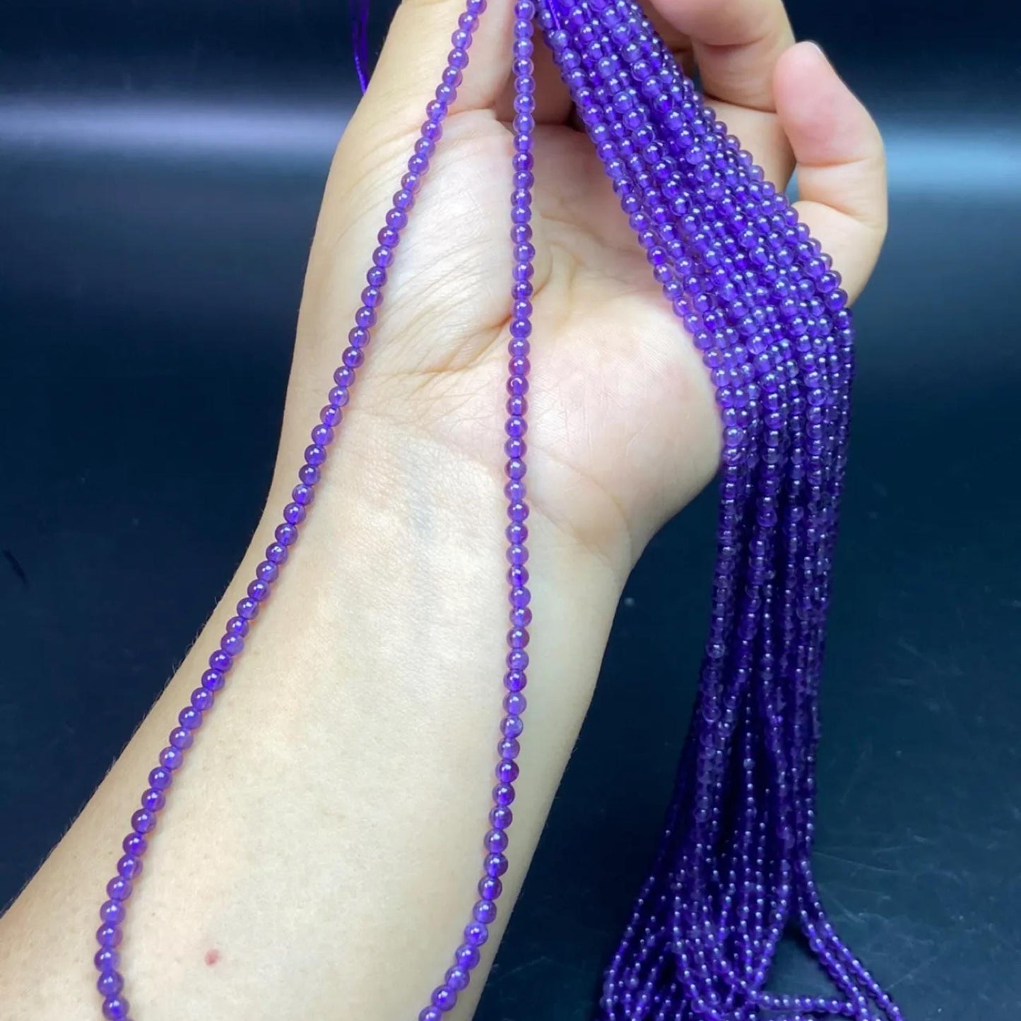 Natural Amethyst Round Beads 3 mm · 38 cm Pre-Drilled Strand | Lavender Violet · Energy Balance · DIY Bracelet & Necklace Making Supplies