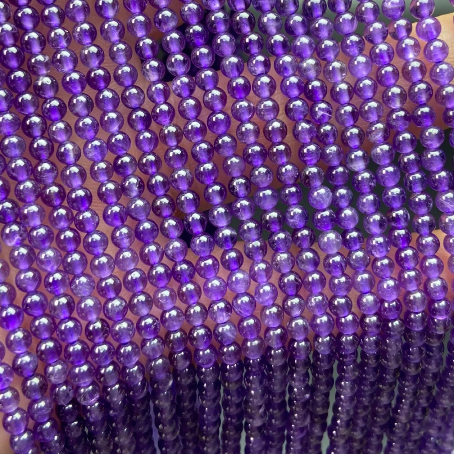 Natural Amethyst Round Beads 3 mm · 38 cm Pre-Drilled Strand | Lavender Violet · Energy Balance · DIY Bracelet & Necklace Making Supplies