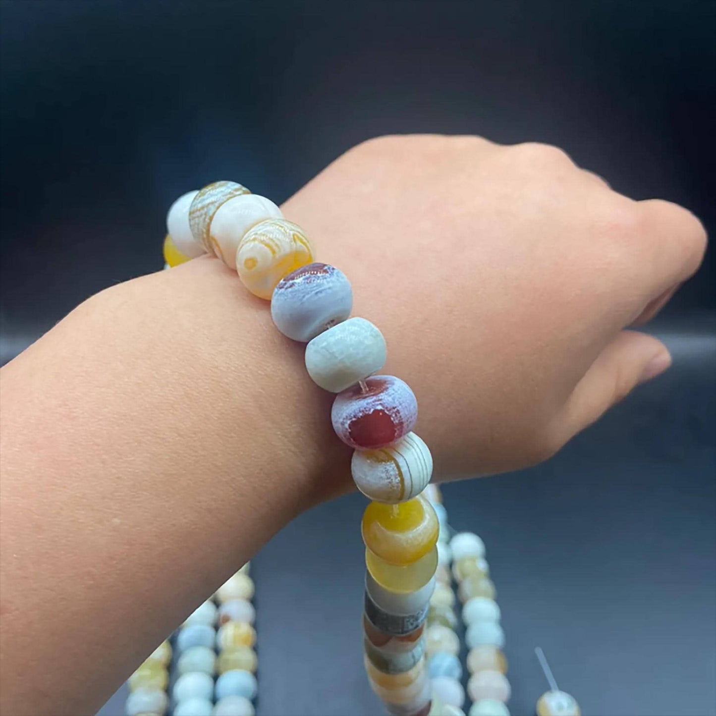 Natural White Agate Pumpkin Beads 14×10mm | Matte Gemstone Beads Strand 38cm | DIY Jewelry Making Necklace Bracelet Supplies