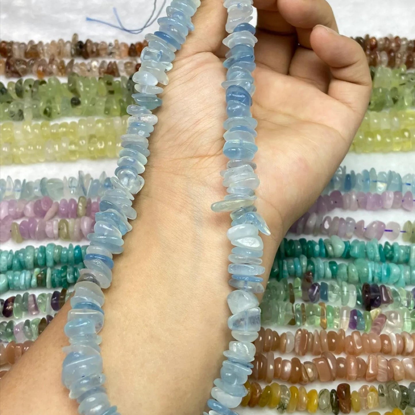 Natural Mixed Gemstone Chip Beads · 38cm Strand | Irregular Crystal Chips for DIY Bracelet & Necklace | Chakra Meditation Energy Beads | Boho Gift Idea