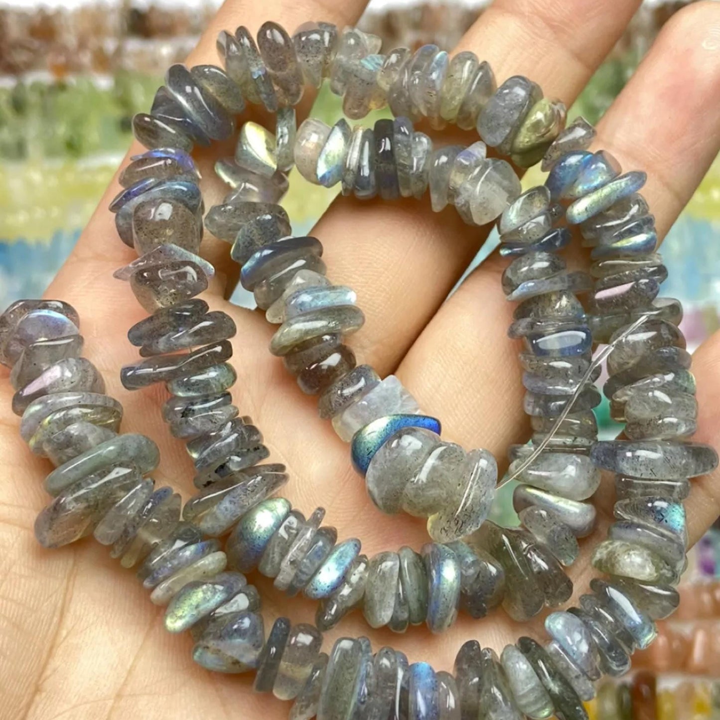 Natural Mixed Gemstone Chip Beads · 38cm Strand | Irregular Crystal Chips for DIY Bracelet & Necklace | Chakra Meditation Energy Beads | Boho Gift Idea