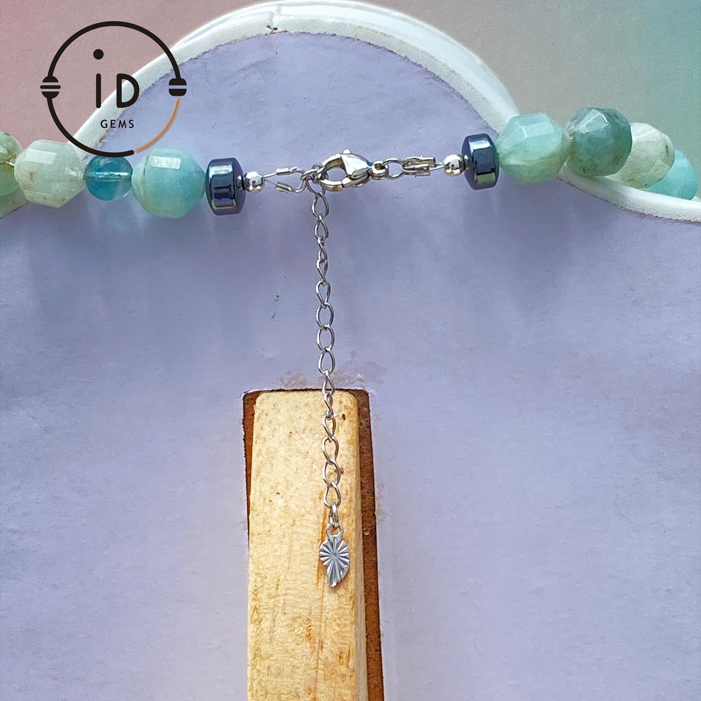 Summer Gemstone Necklace with Aquamarine, Morganite & Green Phantom Quartz | Handmade Beaded Jewelry Gift for Women