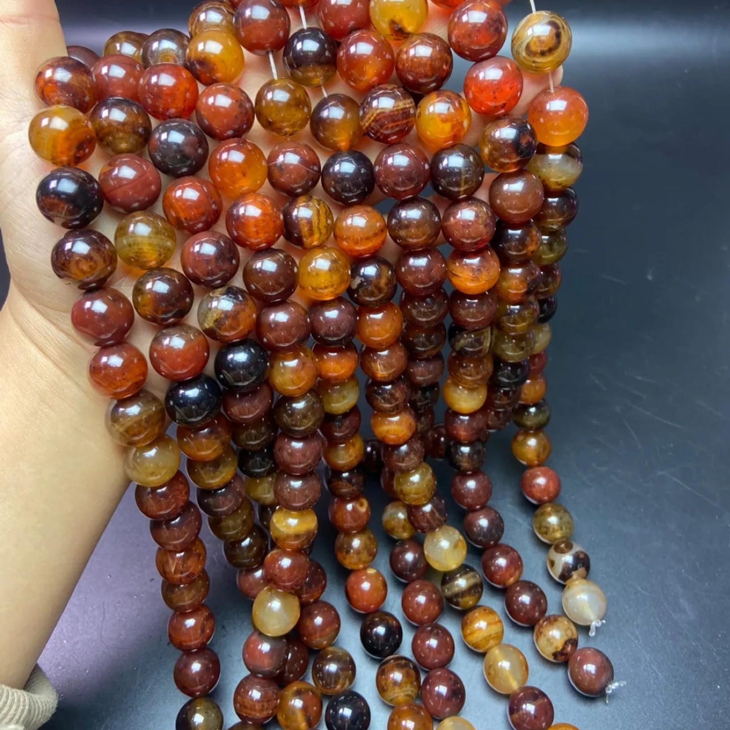 Natural Honey Brown Agate 16 mm Round Beads • 38 cm Strand | DIY Bracelet & Necklace Supplies | Root Chakra Meditation Healing Stones