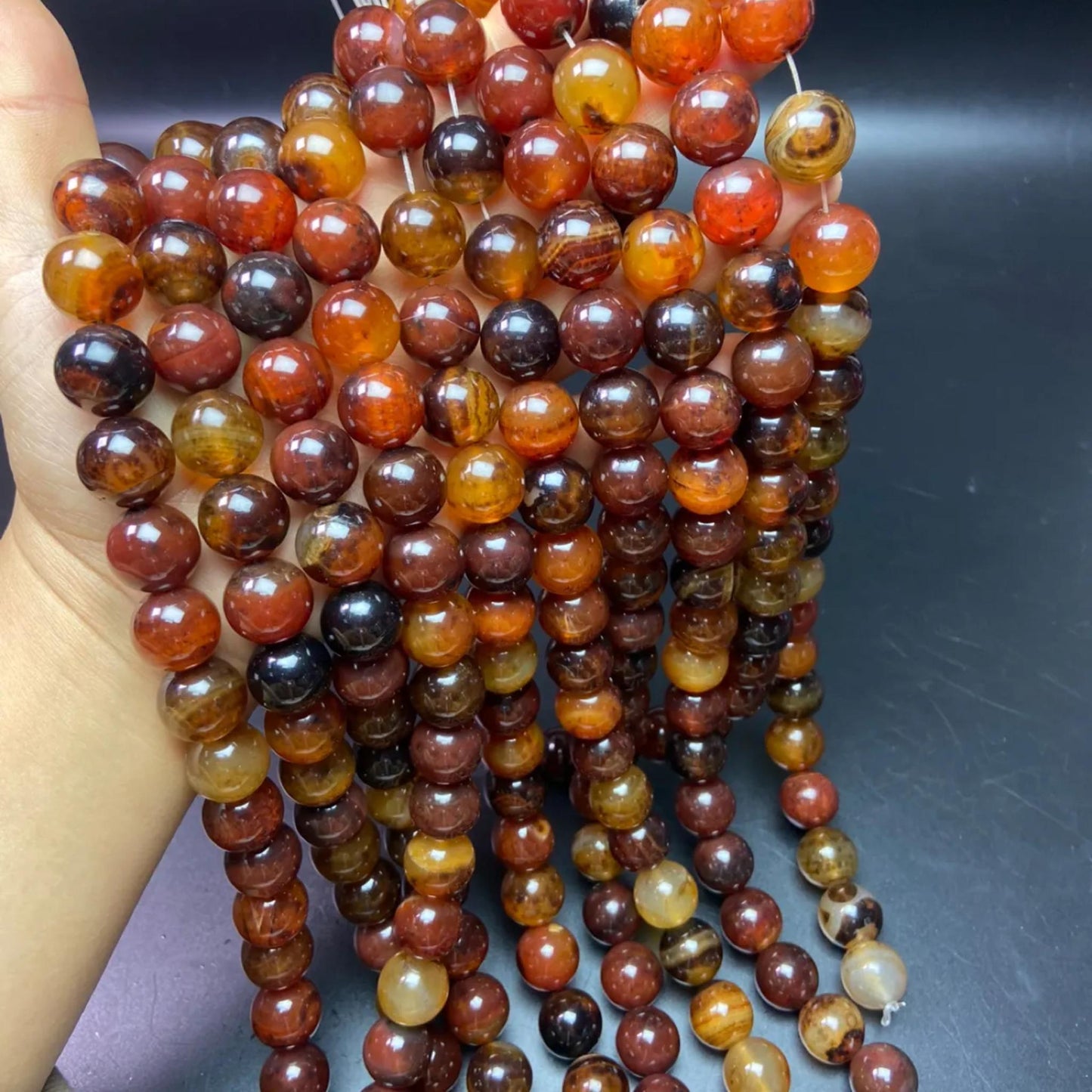 Natural Honey Brown Agate 16 mm Round Beads • 38 cm Strand | DIY Bracelet & Necklace Supplies | Root Chakra Meditation Healing Stones