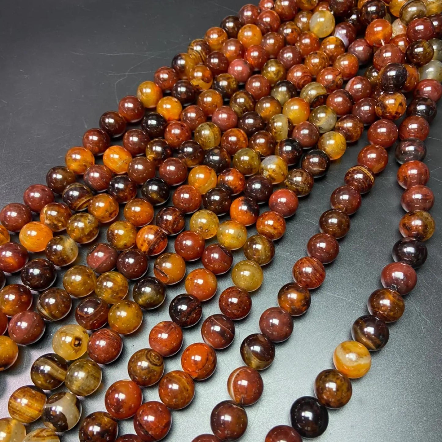 Natural Honey Brown Agate 16 mm Round Beads • 38 cm Strand | DIY Bracelet & Necklace Supplies | Root Chakra Meditation Healing Stones
