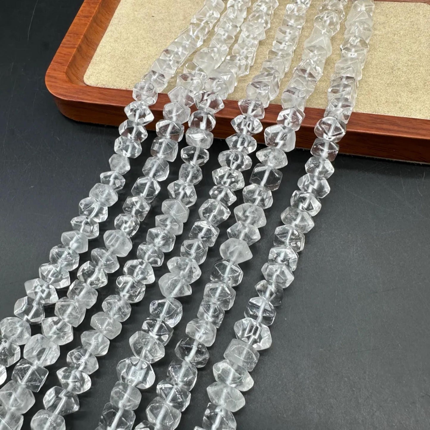 Natural Clear Quartz Octagon Abacus Beads 10×6 mm · 38 cm Strand | Sparkling Faceted Gemstone · DIY Bracelet, Necklace, Earrings & Gift Ideas