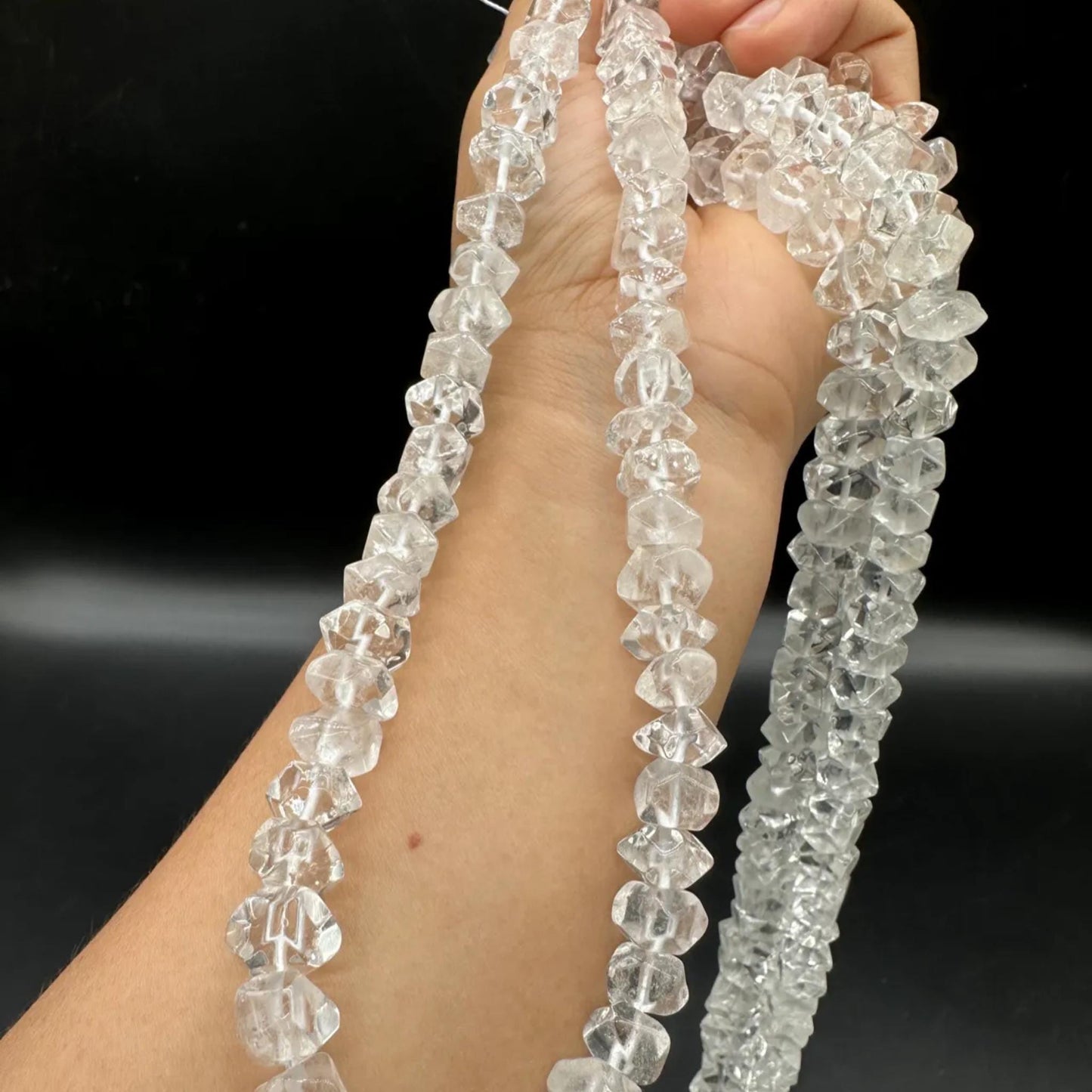 Natural Clear Quartz Octagon Abacus Beads 10×6 mm · 38 cm Strand | Sparkling Faceted Gemstone · DIY Bracelet, Necklace, Earrings & Gift Ideas