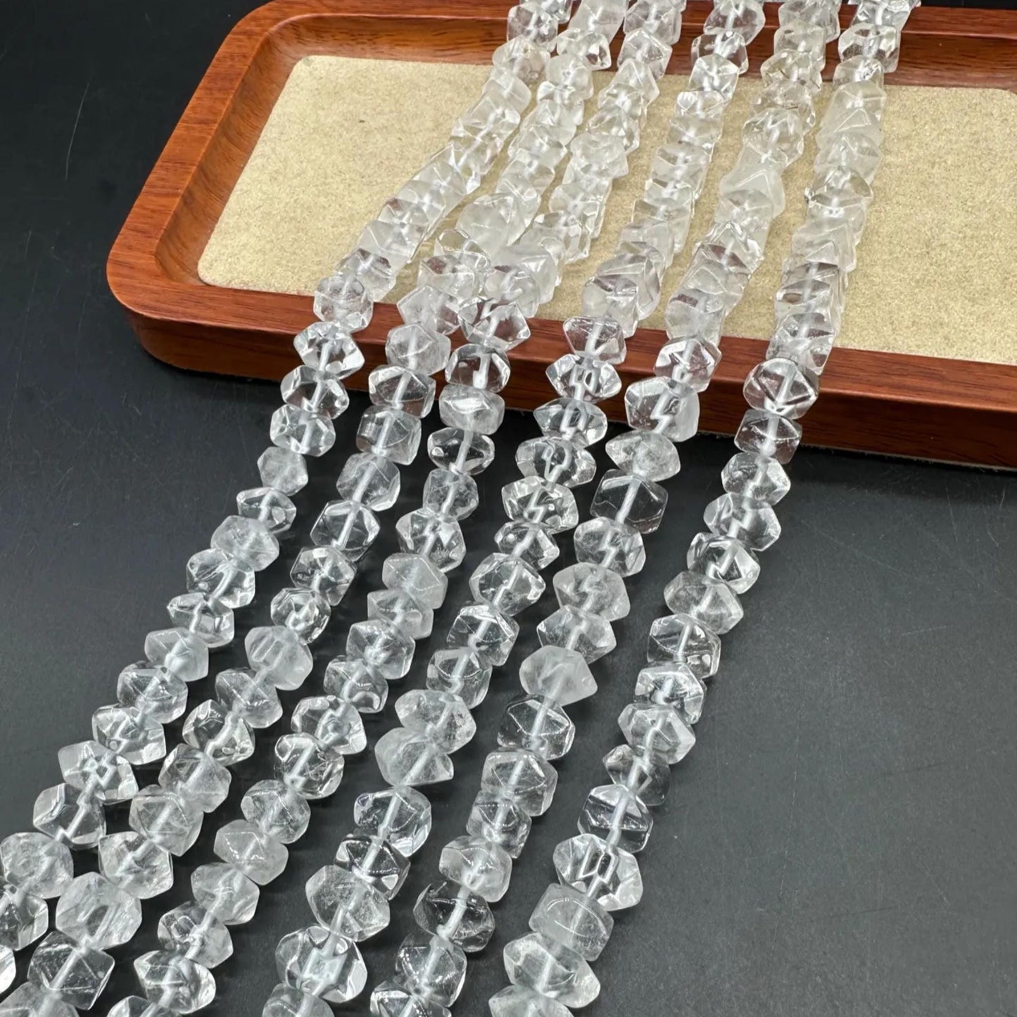 Natural Clear Quartz Octagon Abacus Beads 10×6 mm · 38 cm Strand | Sparkling Faceted Gemstone · DIY Bracelet, Necklace, Earrings & Gift Ideas