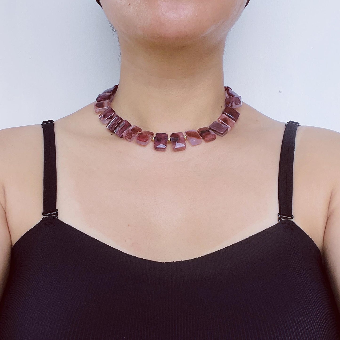 Vibrant Vintage-Style Red Agate Beaded Necklace|Handmade Gemstone Jewelry|Bold Statement Piece