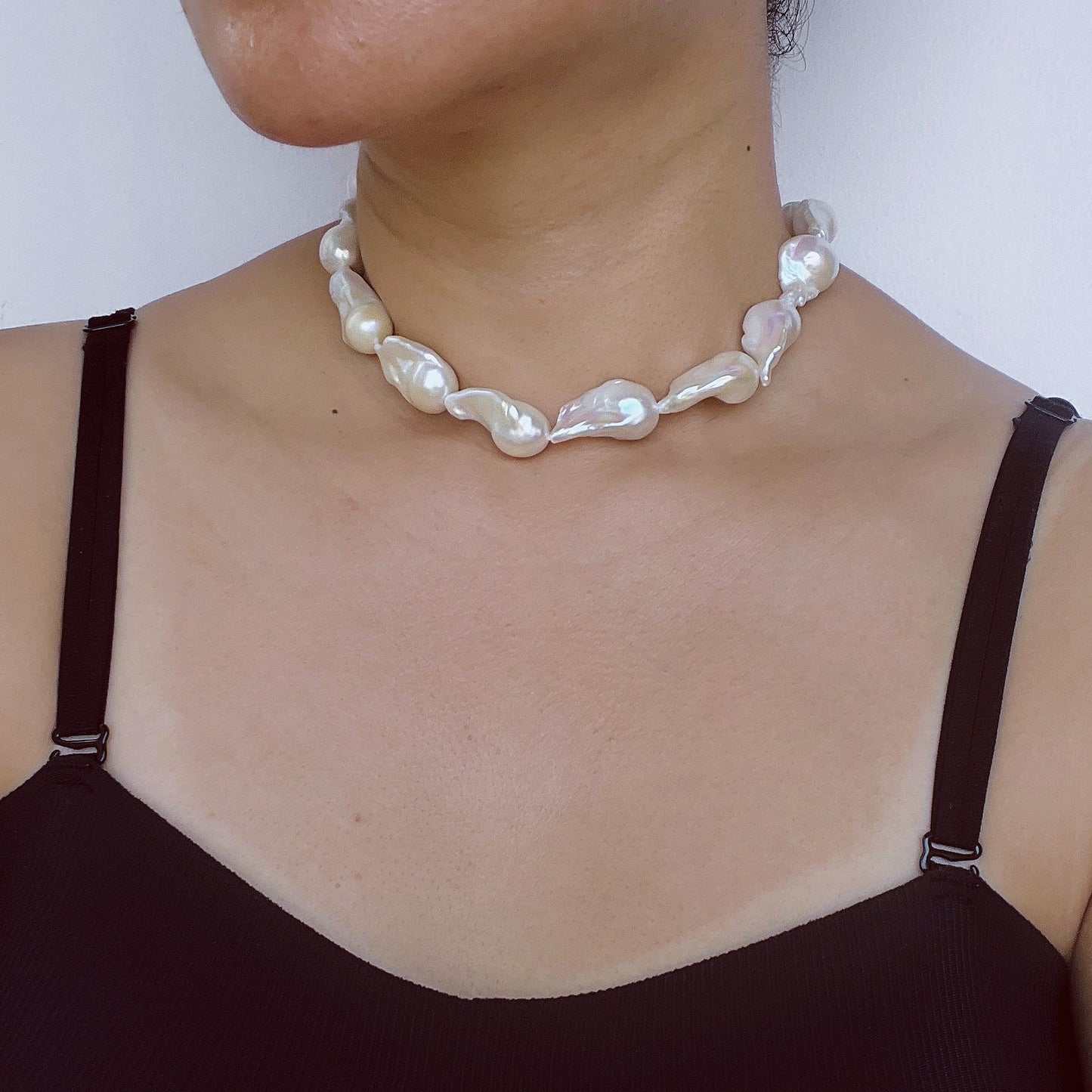 Large Baroque Pearl Necklace|Handmade Irregular Pearl Jewelry|Natural Ocean Style|Unique Gift for Women