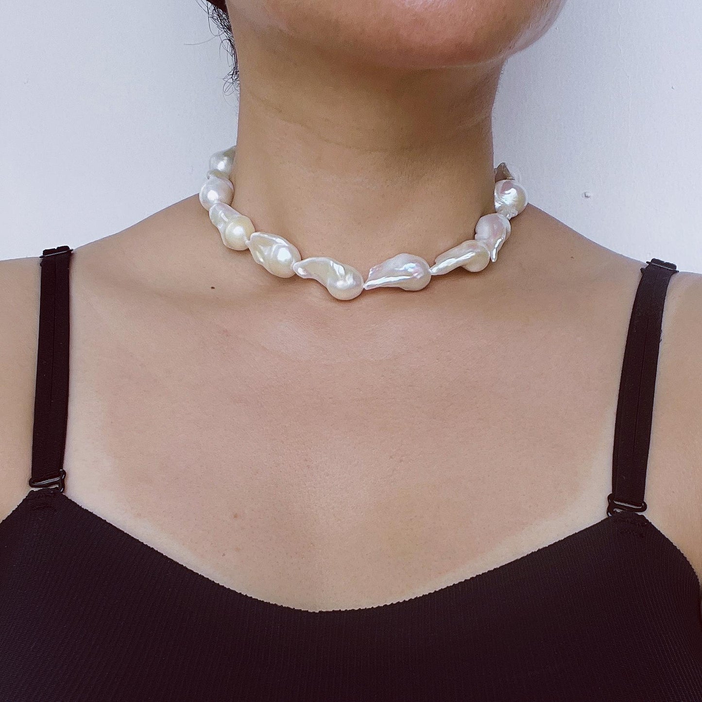 Large Baroque Pearl Necklace|Handmade Irregular Pearl Jewelry|Natural Ocean Style|Unique Gift for Women
