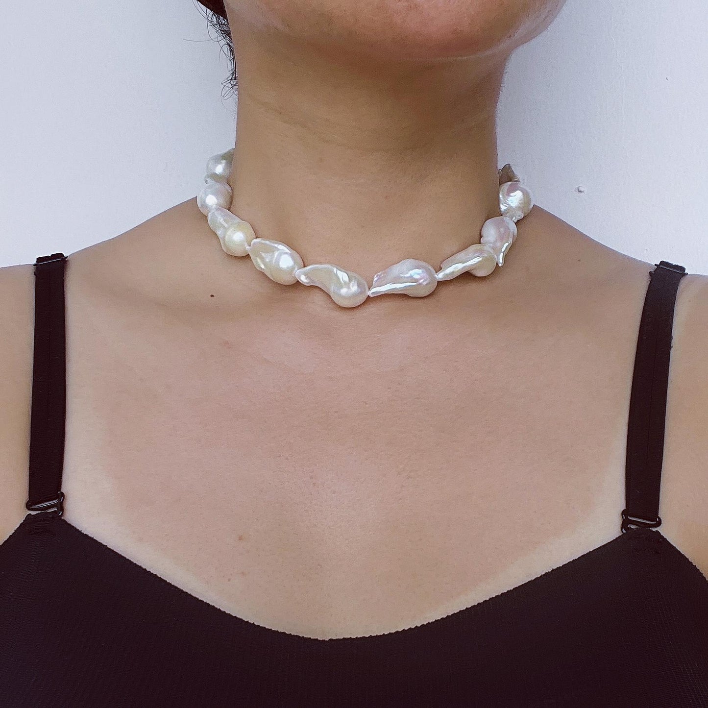 Large Baroque Pearl Necklace|Handmade Irregular Pearl Jewelry|Natural Ocean Style|Unique Gift for Women