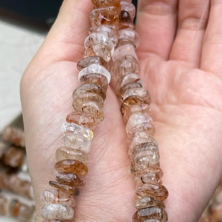 Natural Black Gold Quartz Chip Beads 10 mm · High Transparency & Unique Patterns · DIY Bracelets, Necklaces & Earrings