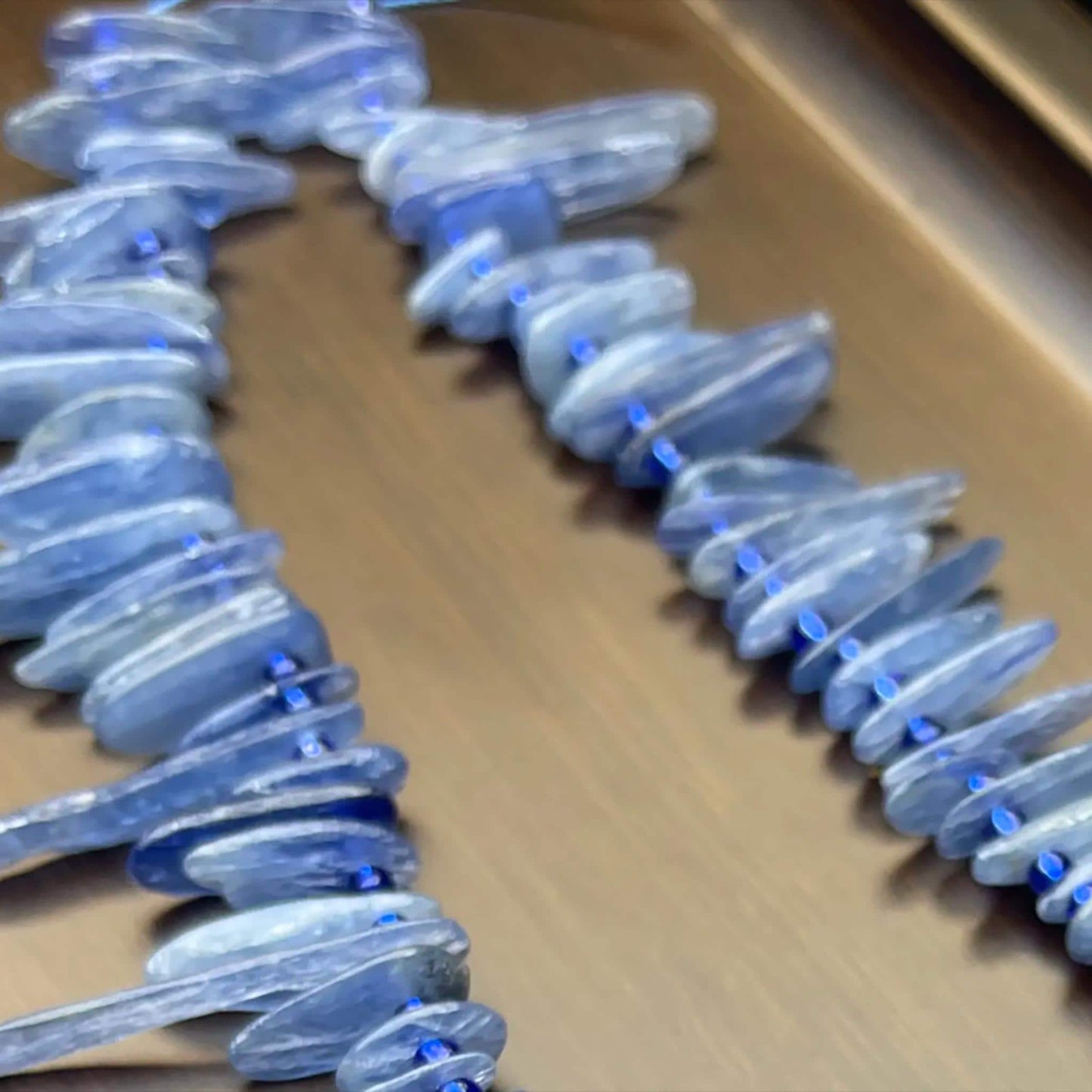 High-Clarity Natural Kyanite Irregular Spike Beads 38cm | Ice Blue Gemstone Strands Hand-Polished for DIY Bracelets, Necklaces & Earrings