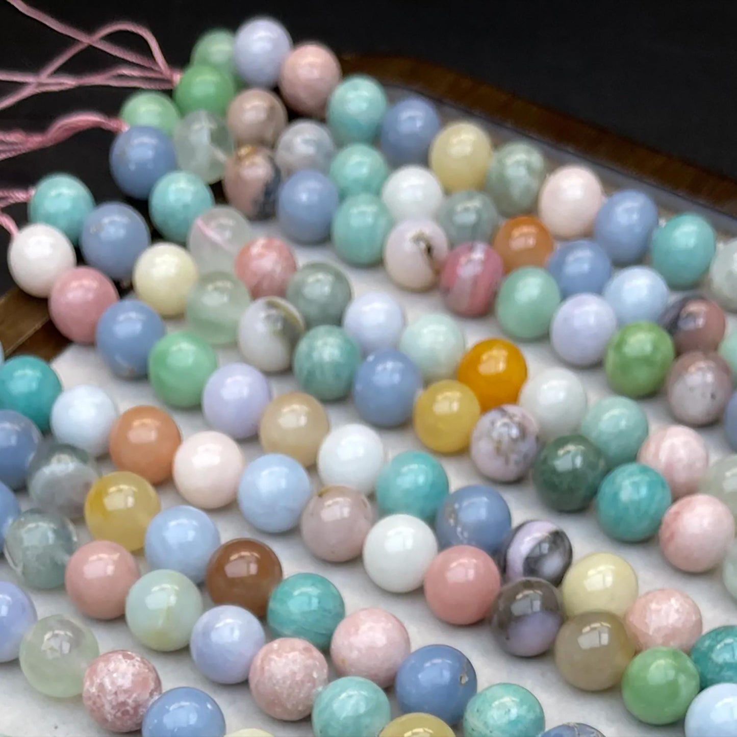Vintage Pastell Multi-Edelstein 12mm Runde Perlen · 38cm Strang | Handpolierte Natursteine für DIY Armbänder, Halsketten & Ohrringe