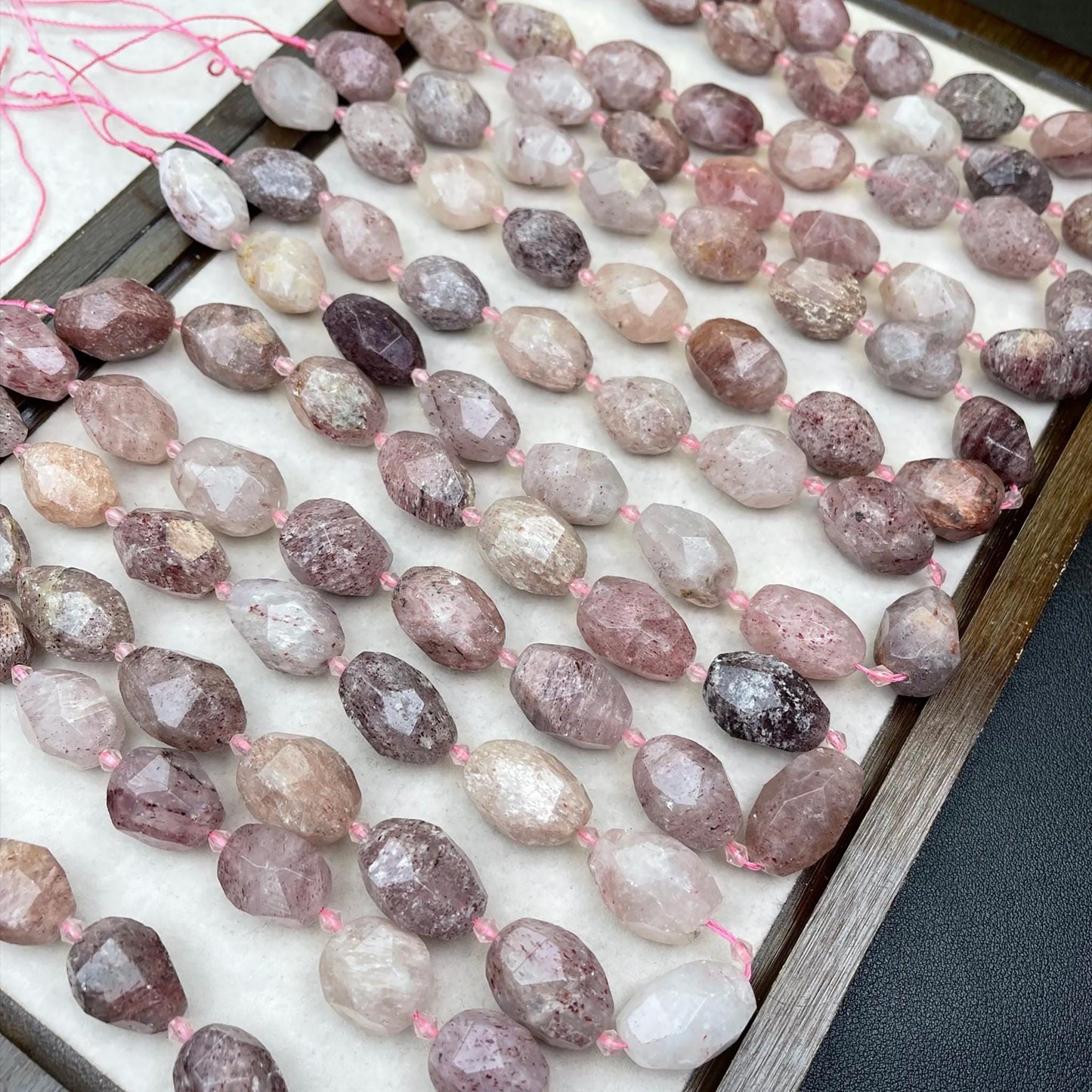 Old Mine Strawberry Quartz Nugget Chips 15mm | Semi-Translucent Pink · Faceted Raw Quartz Beads · DIY Bracelets, Necklaces & Earrings
