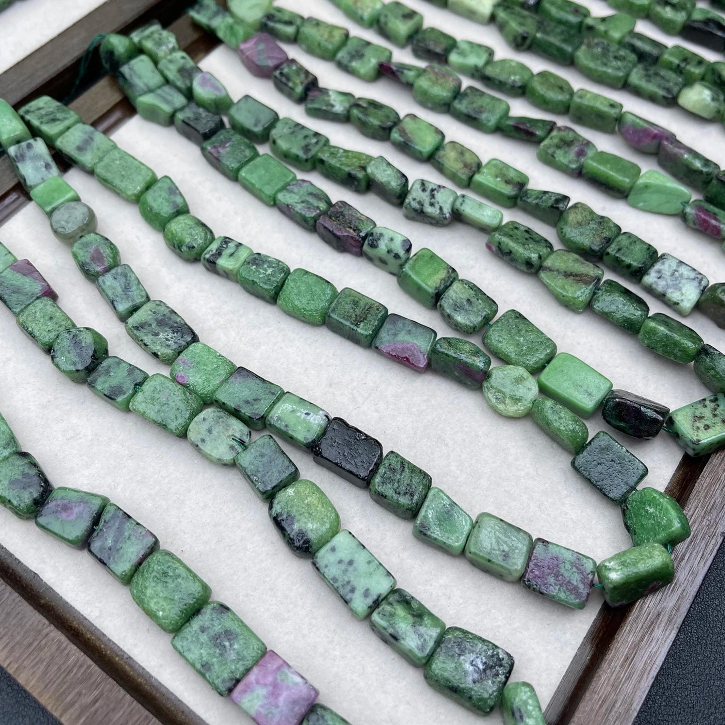Rare Ruby Zoisite Cube Beads 10 mm | Natural Tri-Color Gemstone · Medium Hole · DIY Bracelet, Necklace & Earring Jewelry Making