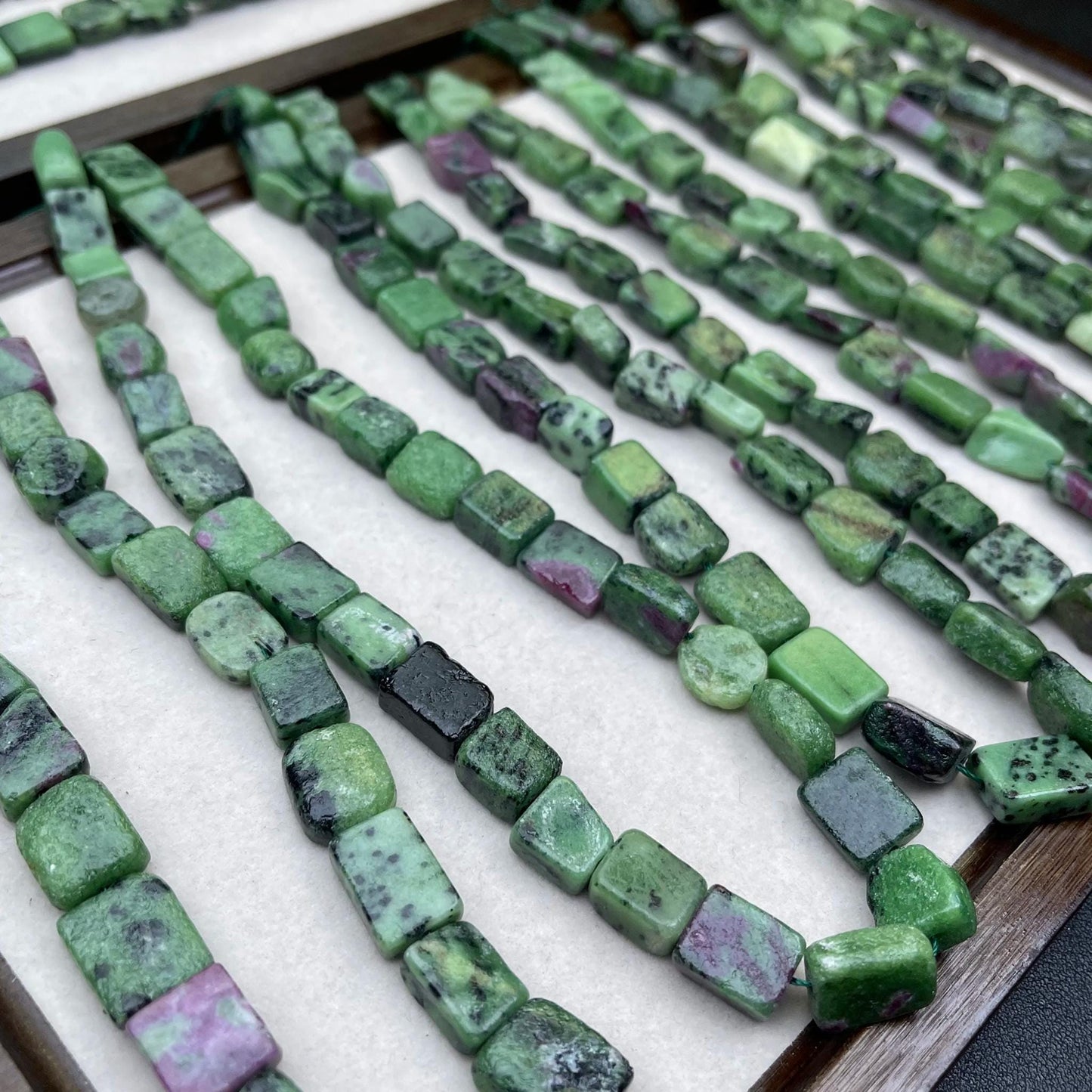 Rare Ruby Zoisite Cube Beads 10 mm | Natural Tri-Color Gemstone · Medium Hole · DIY Bracelet, Necklace & Earring Jewelry Making