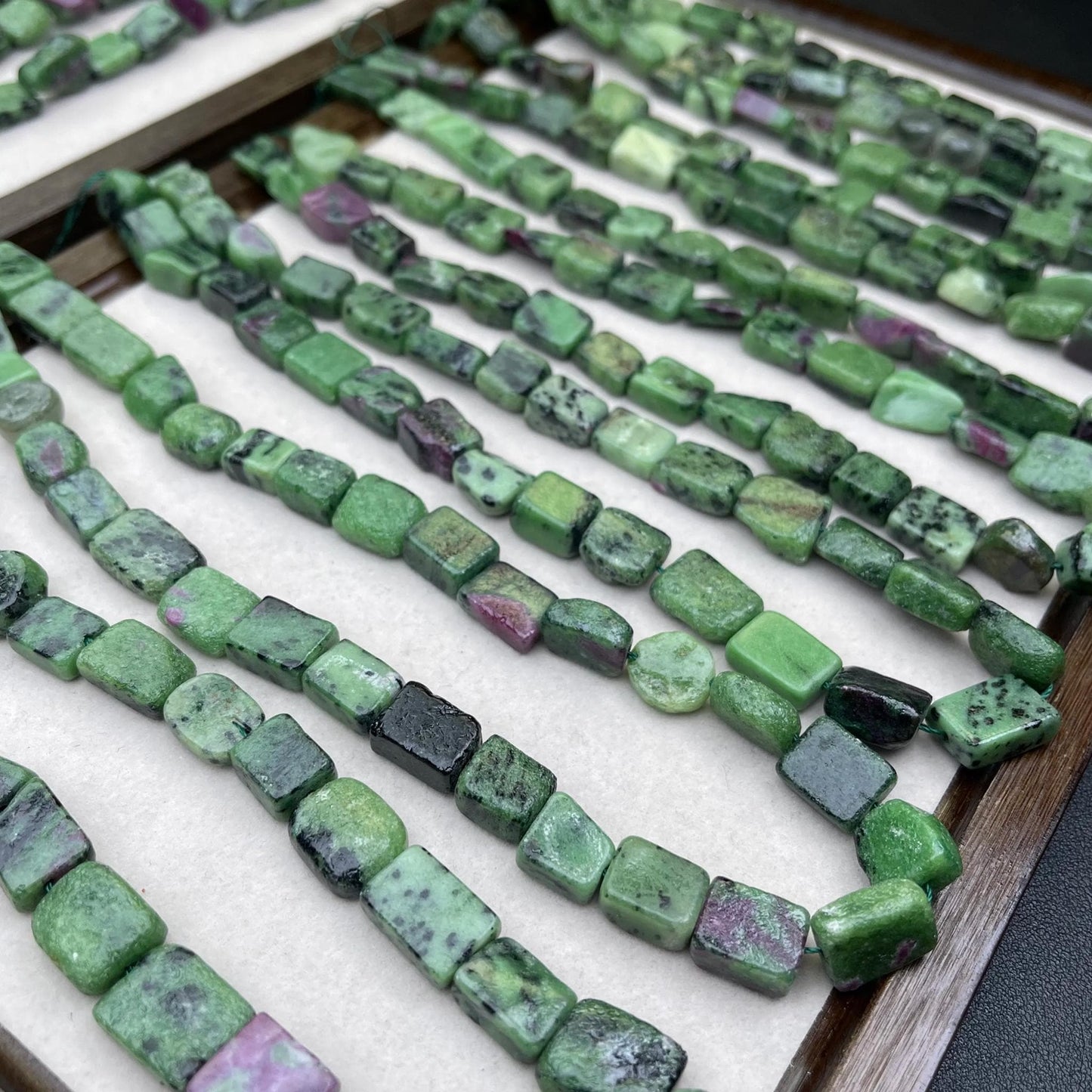 Rare Ruby Zoisite Cube Beads 10 mm | Natural Tri-Color Gemstone · Medium Hole · DIY Bracelet, Necklace & Earring Jewelry Making