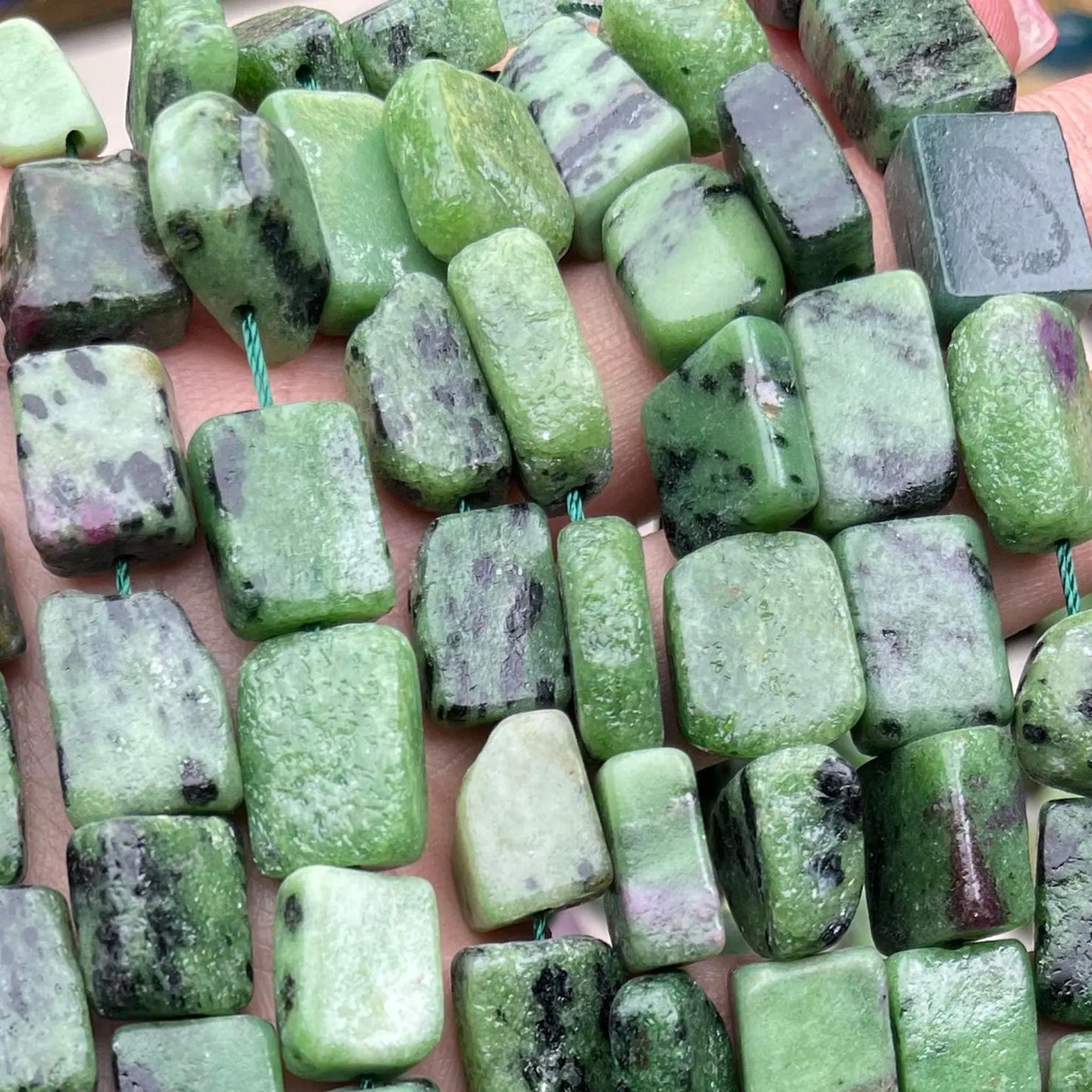 Rare Ruby Zoisite Cube Beads 10 mm | Natural Tri-Color Gemstone · Medium Hole · DIY Bracelet, Necklace & Earring Jewelry Making