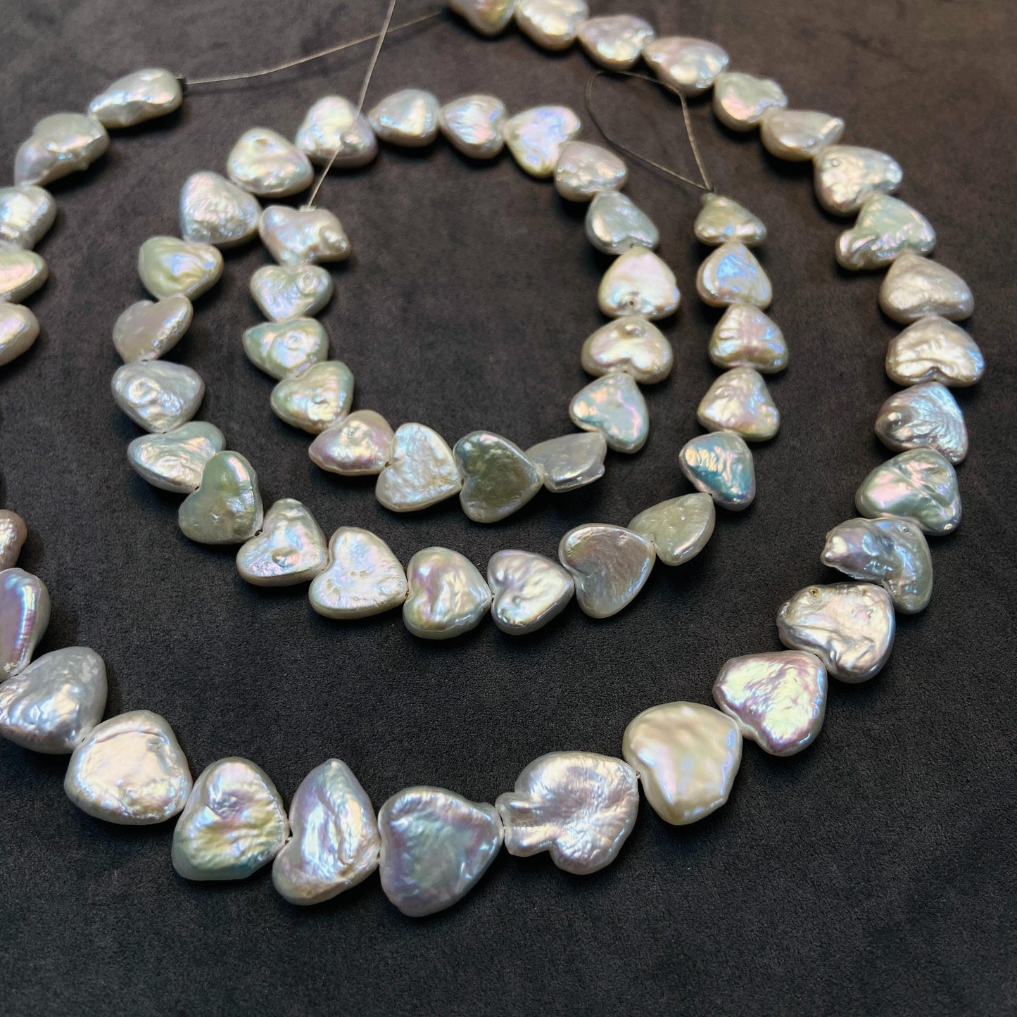 Natural Freshwater Heart Pearls|31 pcs · 38.2 cm|Weight Options 29.8 g / 34.7 g|DIY Bracelet & Necklace Jewelry Making Beads|Romantic Pearl Accessories