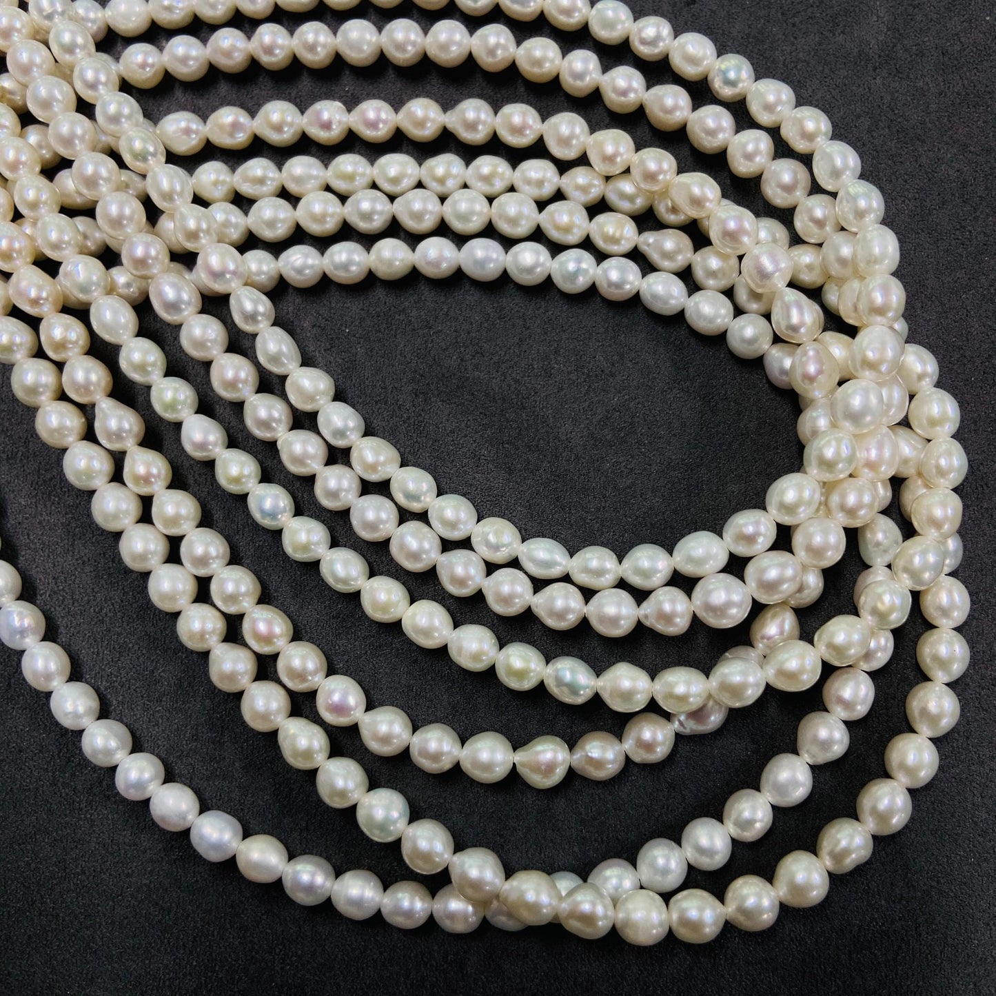 Natural Small Round Freshwater Pearls · 5mm · 40cm Strand · 13g | Smooth Lustrous Beads for DIY Bracelet & Necklace Making | Minimal Elegant Jewelry Supplies