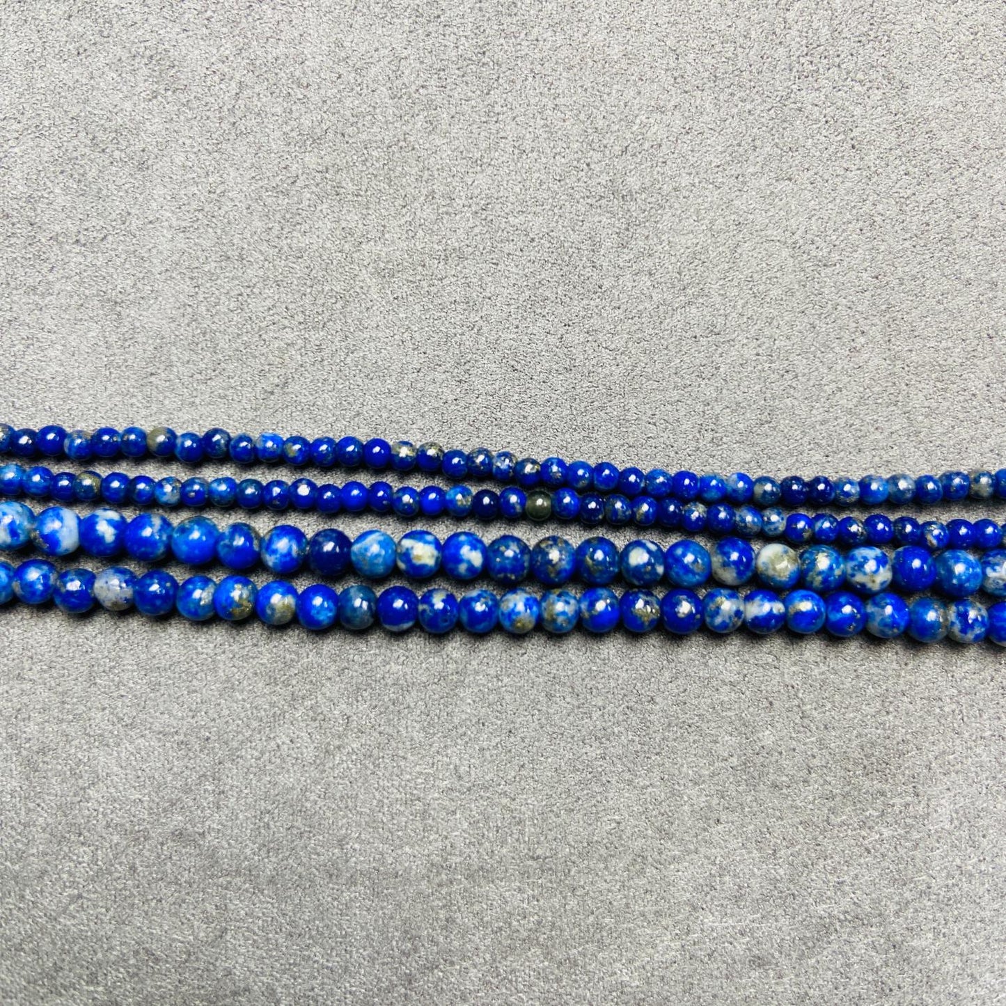 Natural Lapis Lazuli Loose Beads | 2×2 mm (40 cm·3 g) & 4×4 mm (39.5 cm·9 g) | Deep Blue with Gold Flecks | DIY Bracelet & Necklace Supplies