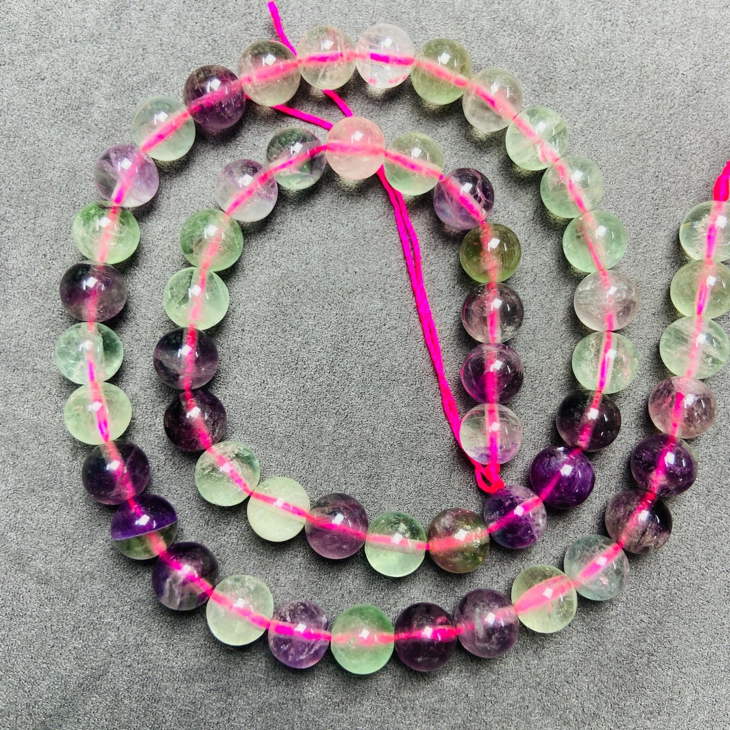 Natural Faceted Fluorite Beads Loose | 7.5×7.5 mm · 40 cm · 38 g | DIY Bracelet & Necklace Jewelry Making | Purple-Green Gradient