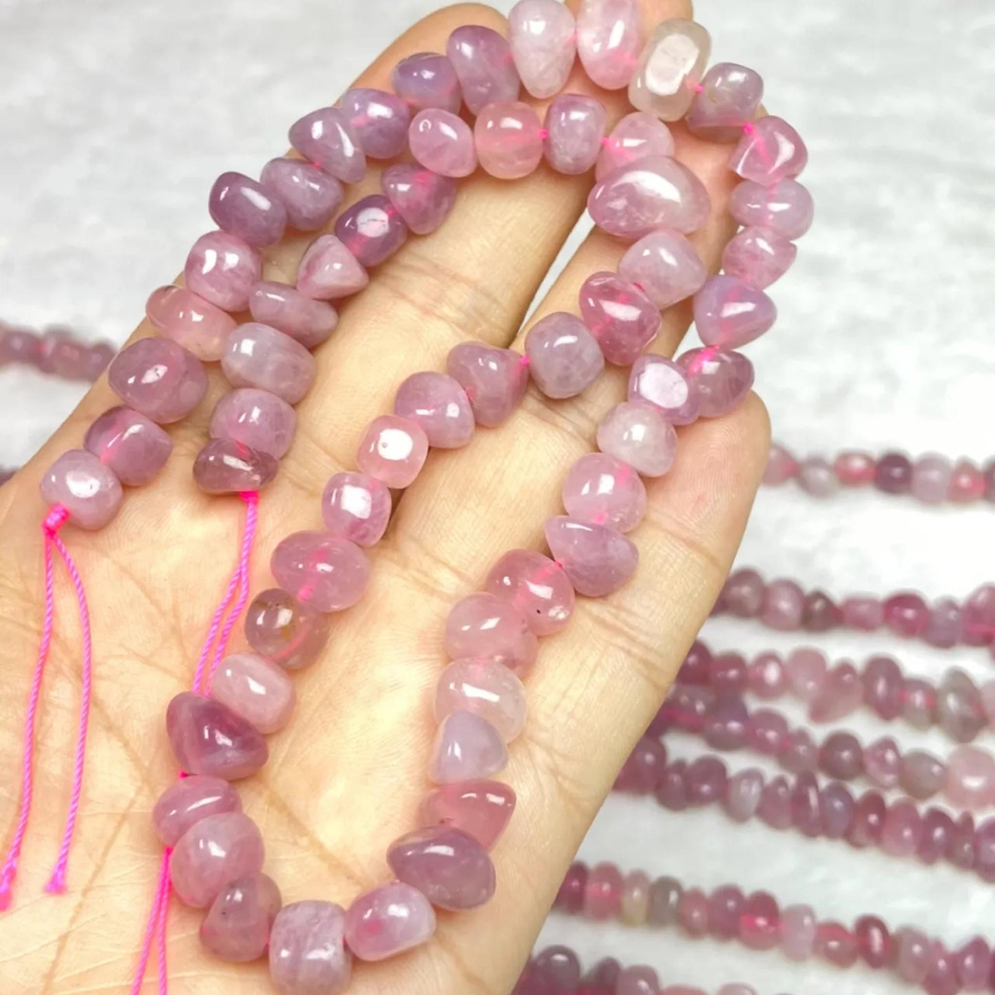 Natural Rose Quartz Chip Beads 9–10mm · 38cm Strand Pre-Drilled | DIY Jewelry Making · Healing Crystal Energy · Home Décor & Gift Idea