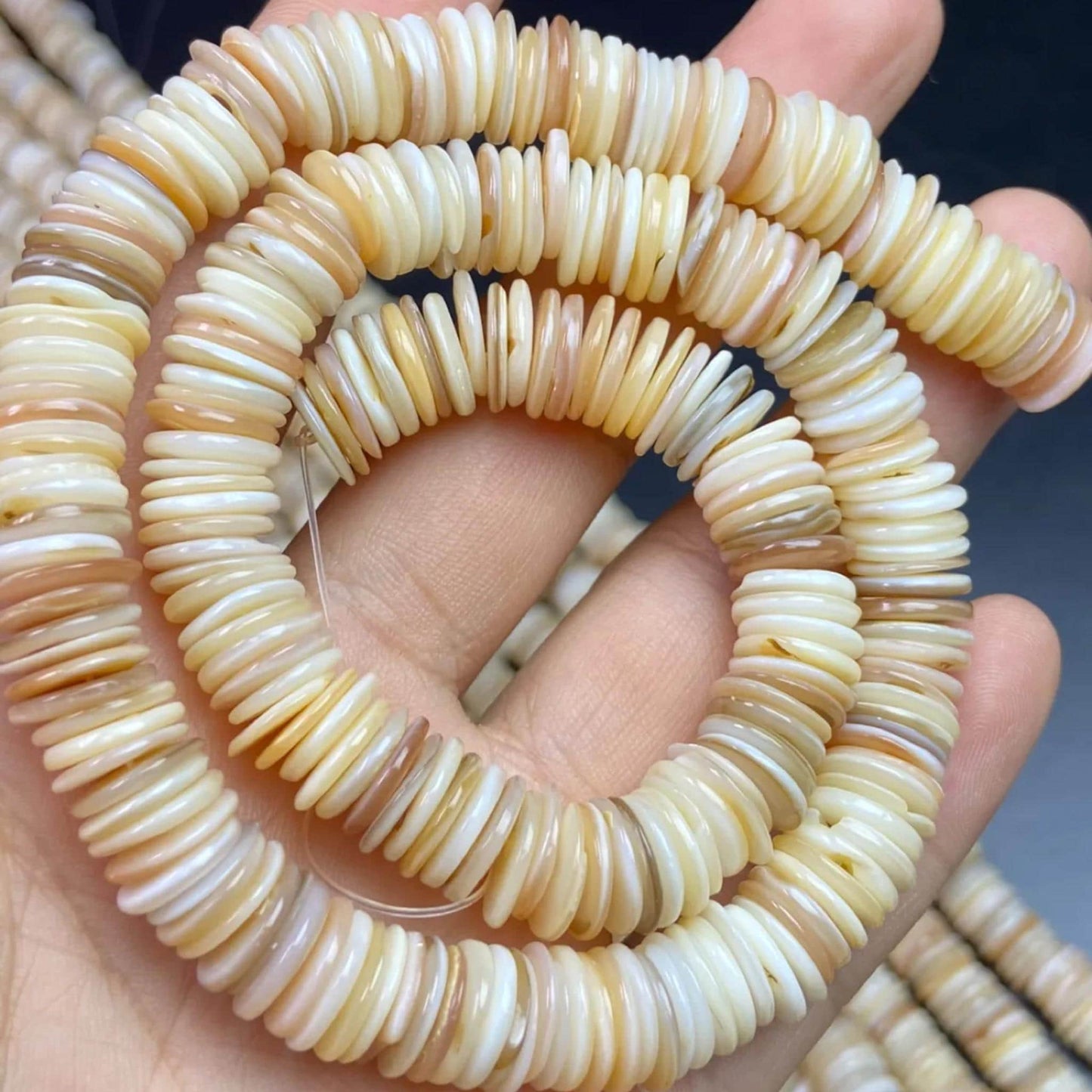 Natural Ultra-Thin Shell Spacer Beads 10×1 mm · 38 cm Strand Pre-Drilled | DIY Jewelry Making, Minimalist Home Décor, Energy Healing & Gift Idea