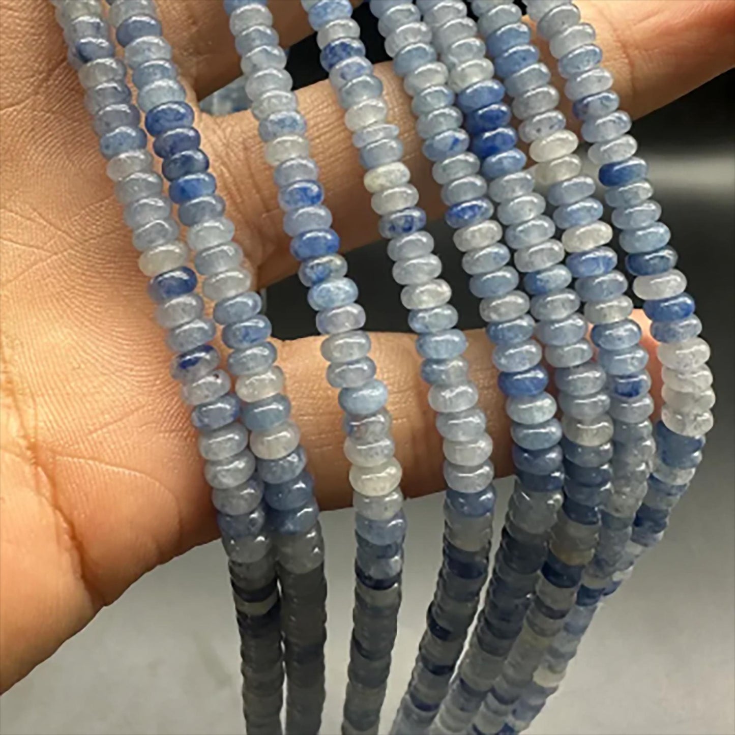 Transparente blau gebänderte Achat-Abstandshalterperlen 4×2mm | 38cm Strang vorgebohrt | DIY-Schmuckherstellung, Meditation & Wohndekor