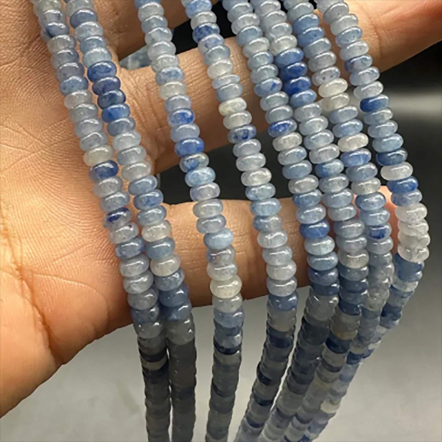 Transparente blau gebänderte Achat-Abstandshalterperlen 4×2mm | 38cm Strang vorgebohrt | DIY-Schmuckherstellung, Meditation & Wohndekor