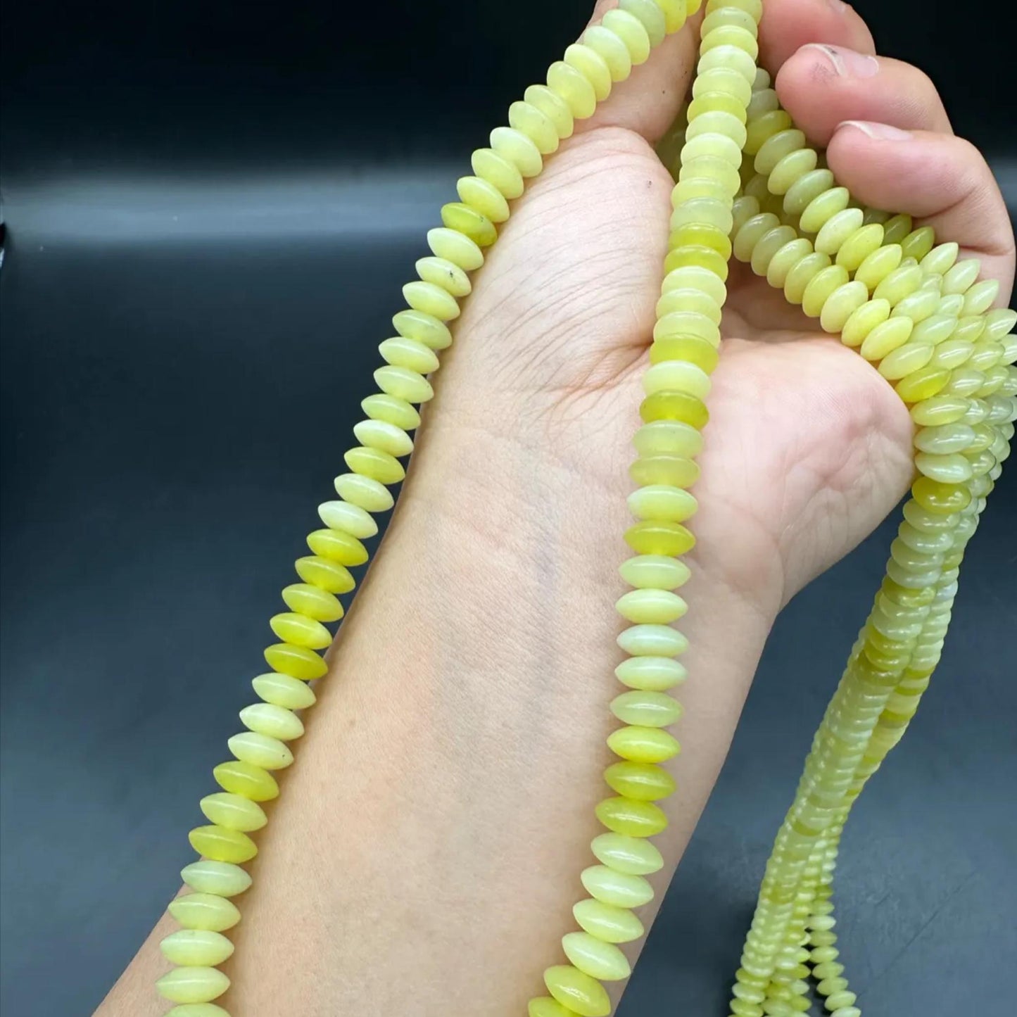 Natural Lemon Jade Disc Beads 8.5×3.9mm · 38cm Strand Pre-Drilled | Citrine-Yellow Glow for DIY Jewelry, Energy Boost & Home Décor