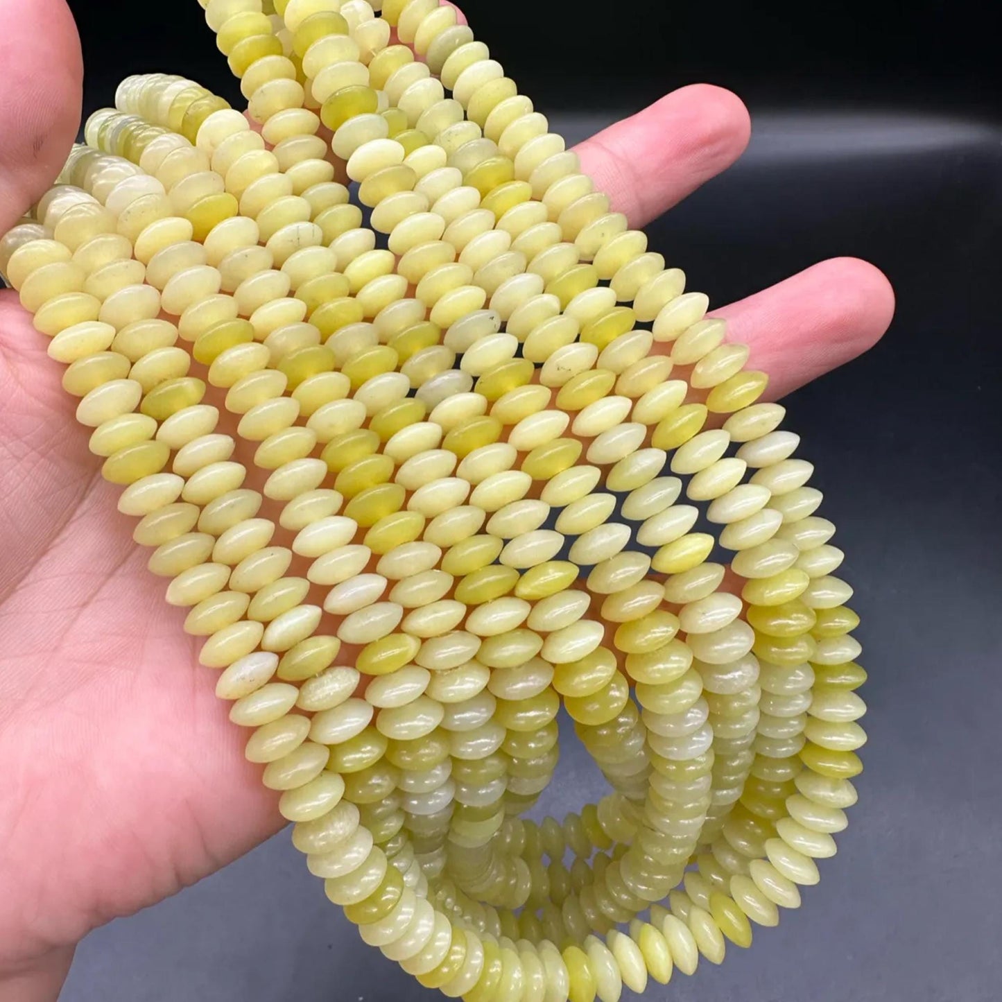 Natural Lemon Jade Disc Beads 8.5×3.9mm · 38cm Strand Pre-Drilled | Citrine-Yellow Glow for DIY Jewelry, Energy Boost & Home Décor