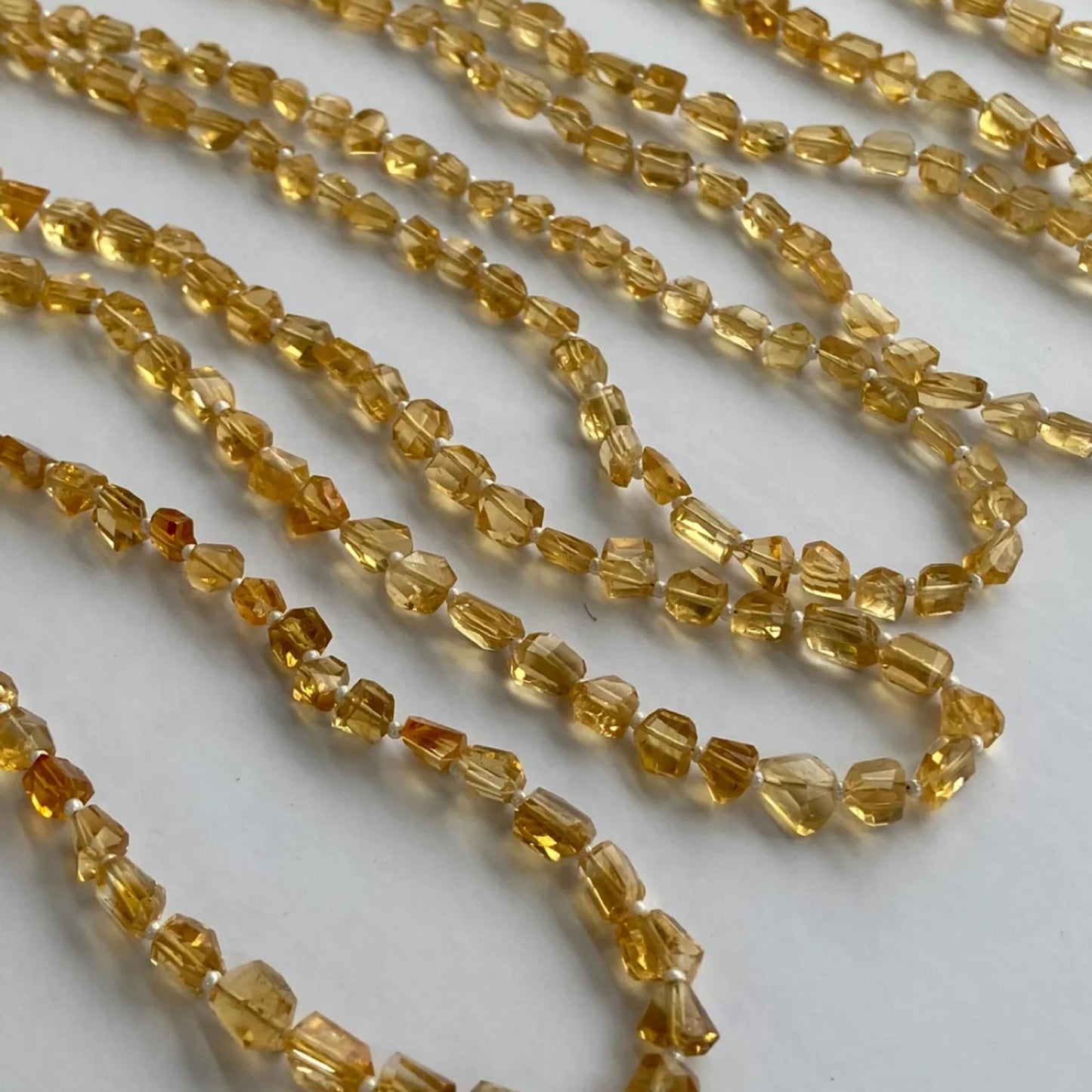 Golden Citrine Faceted Irregular Beads 6×6 mm · 38 cm Strand Pre-Drilled | Natural Warm Glow & Energy Boost | DIY Jewelry Making